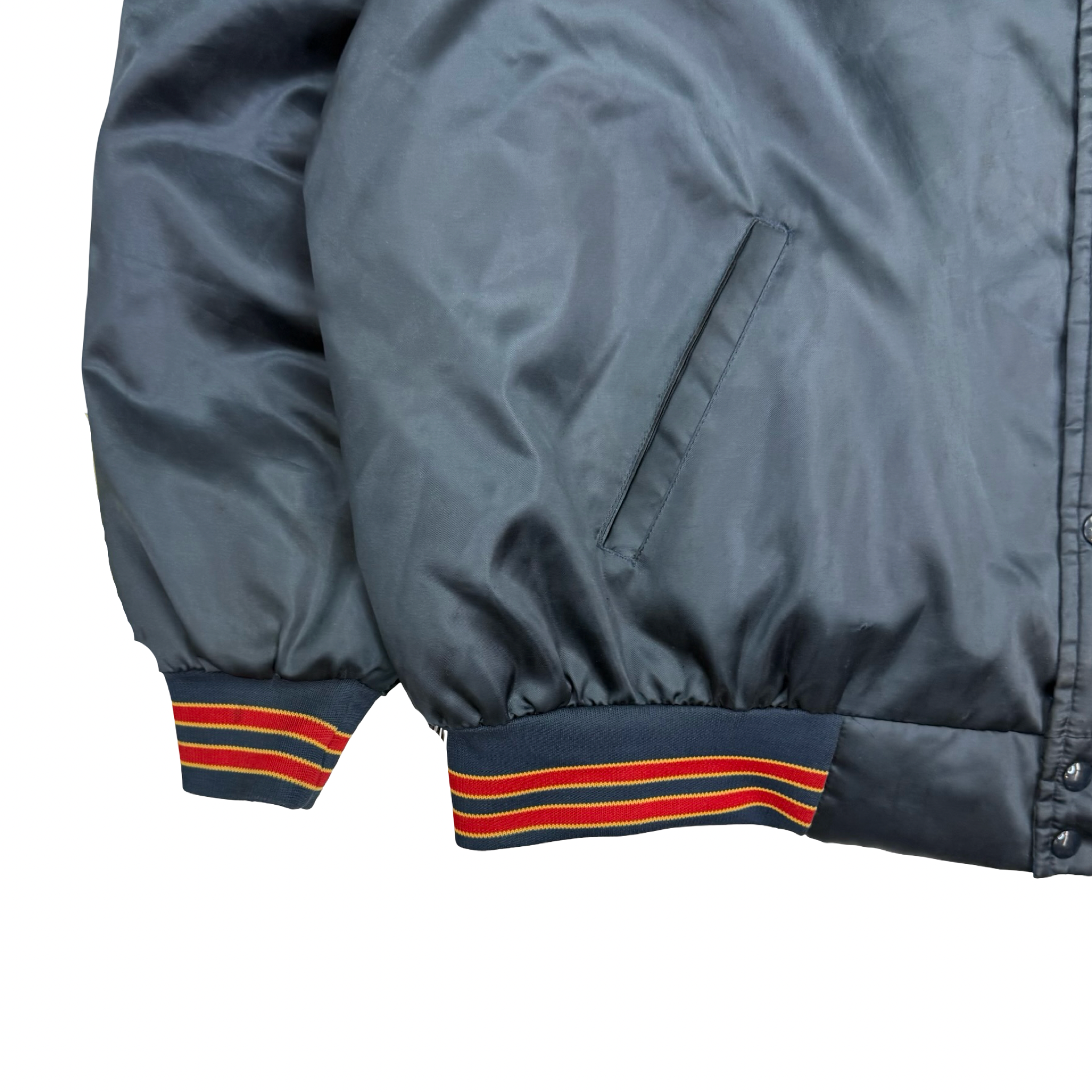 Vintage FDNY Satin Bomber Jacket Navy Blue