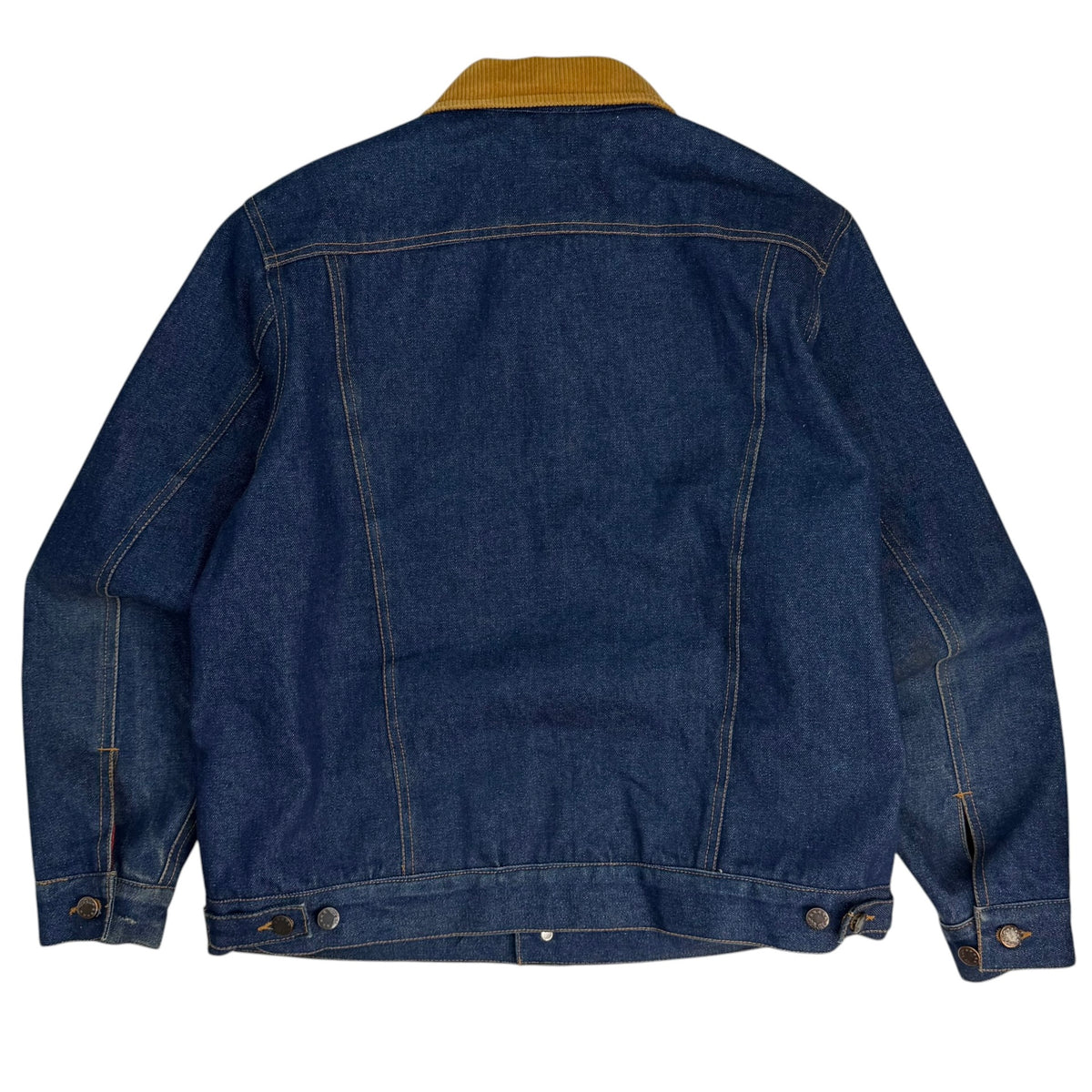 Vintage Wingars Denim Plaid Lined Trucker Jacket Blue