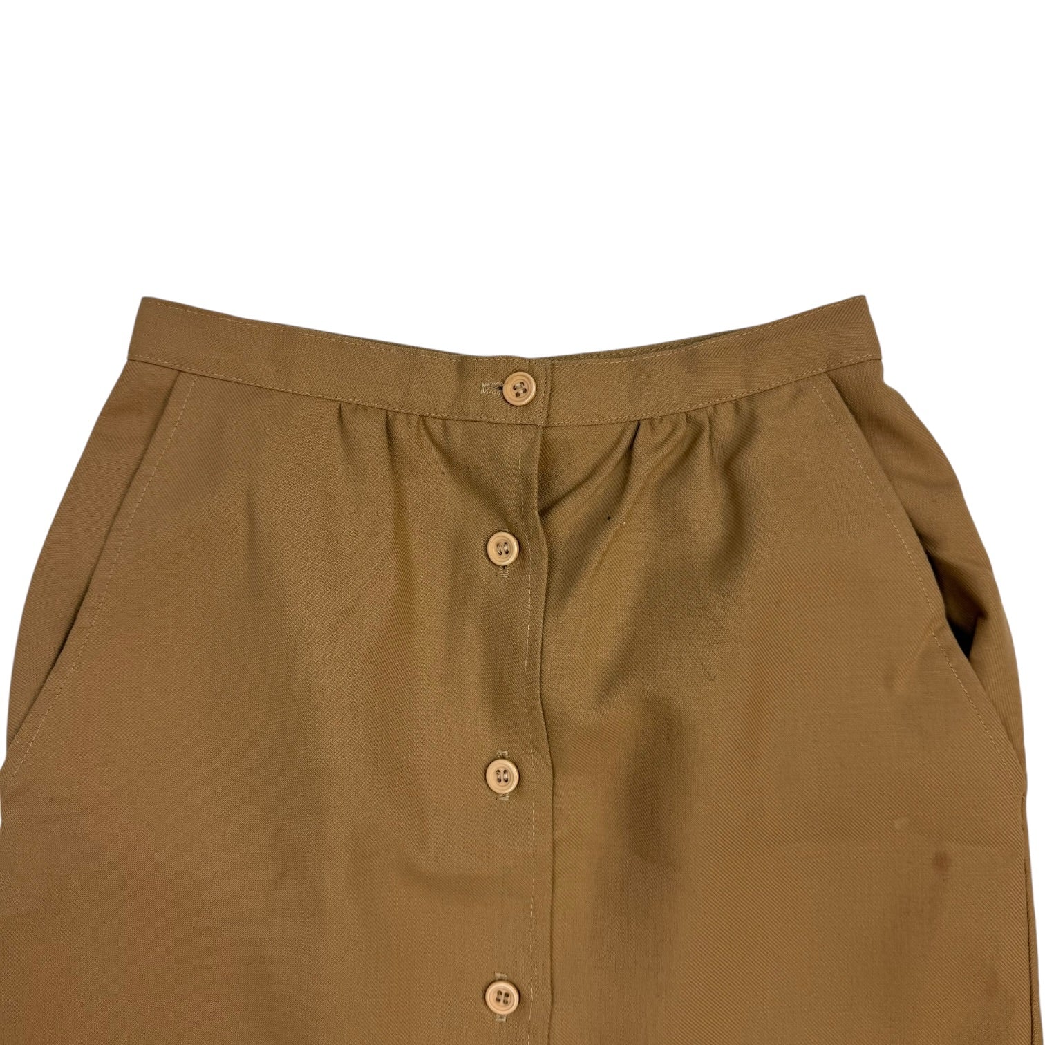(W) Vintage Button Front Skirt Toffee
