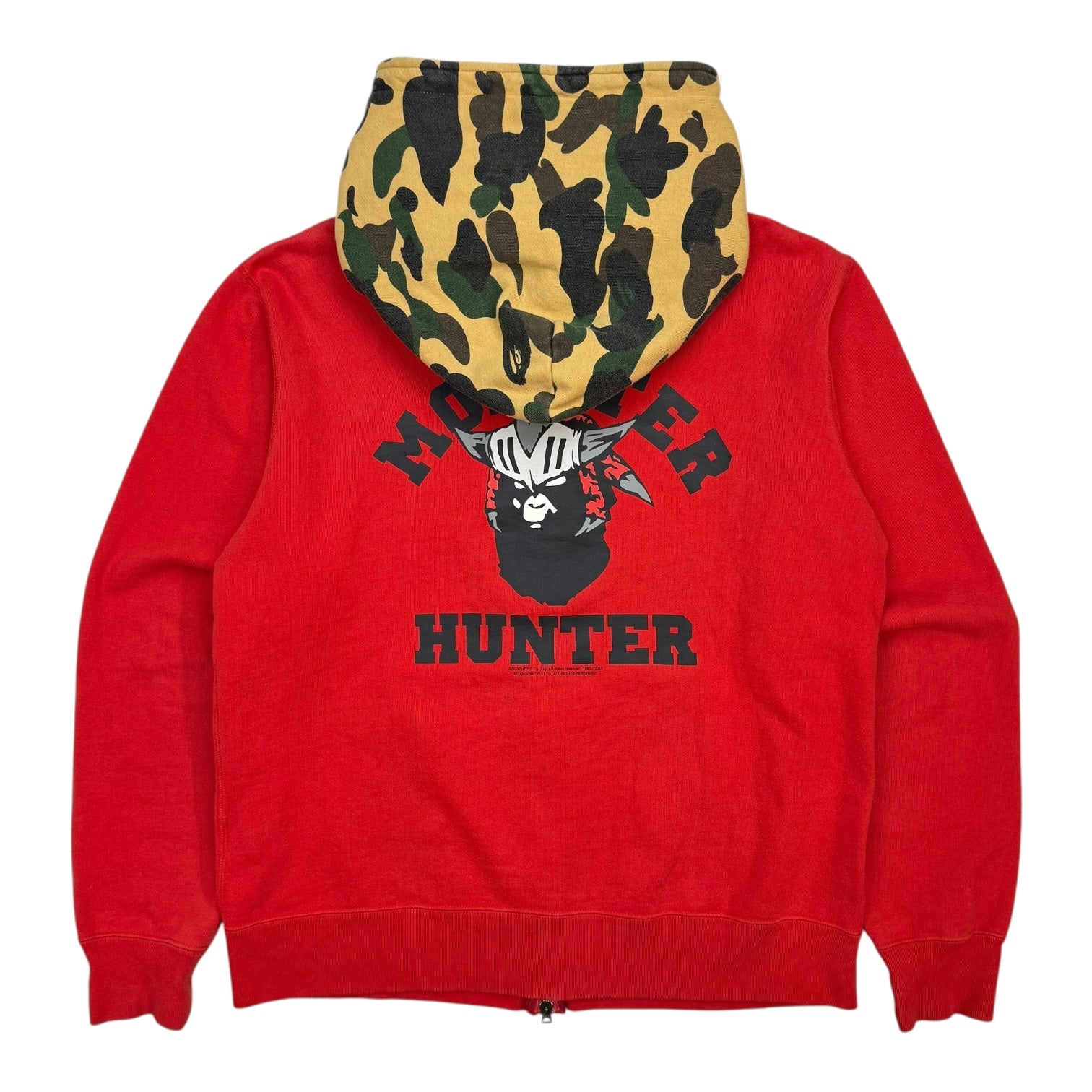 A Bathing Ape x Monster Hunter Full Zip Hoodie Red/Camo