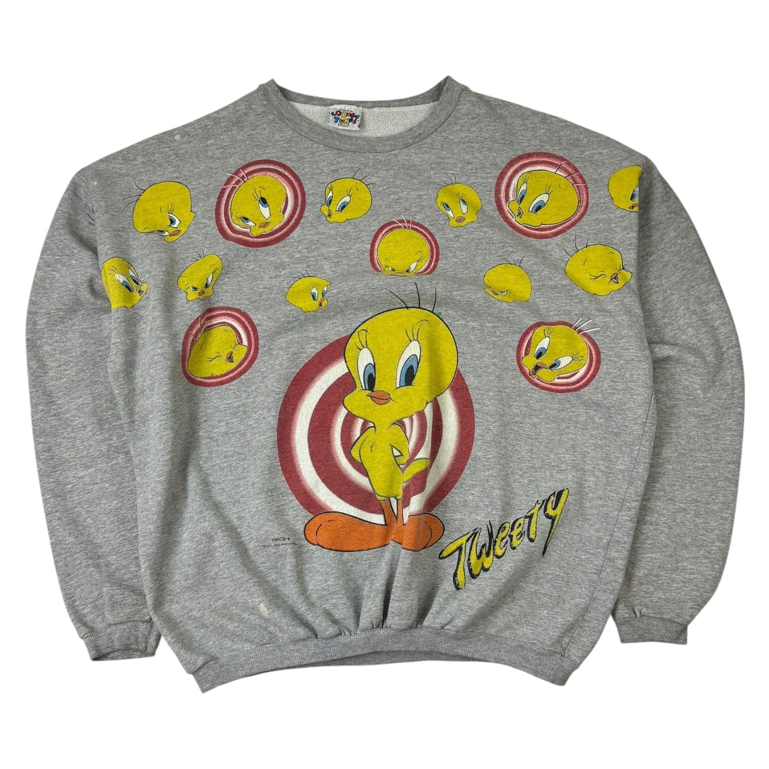 1996 Vintage Tweety Bird AOP Crewneck Grey
