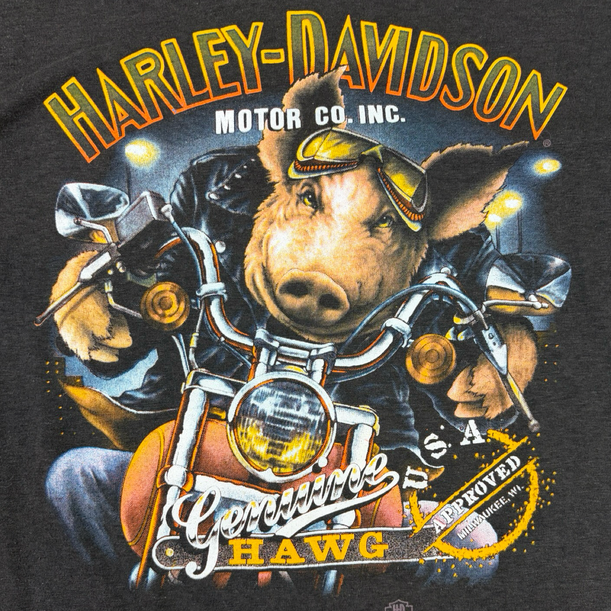 Vintage 1989 Harley Davidson “Genuine Hawg” T-Shirt Black