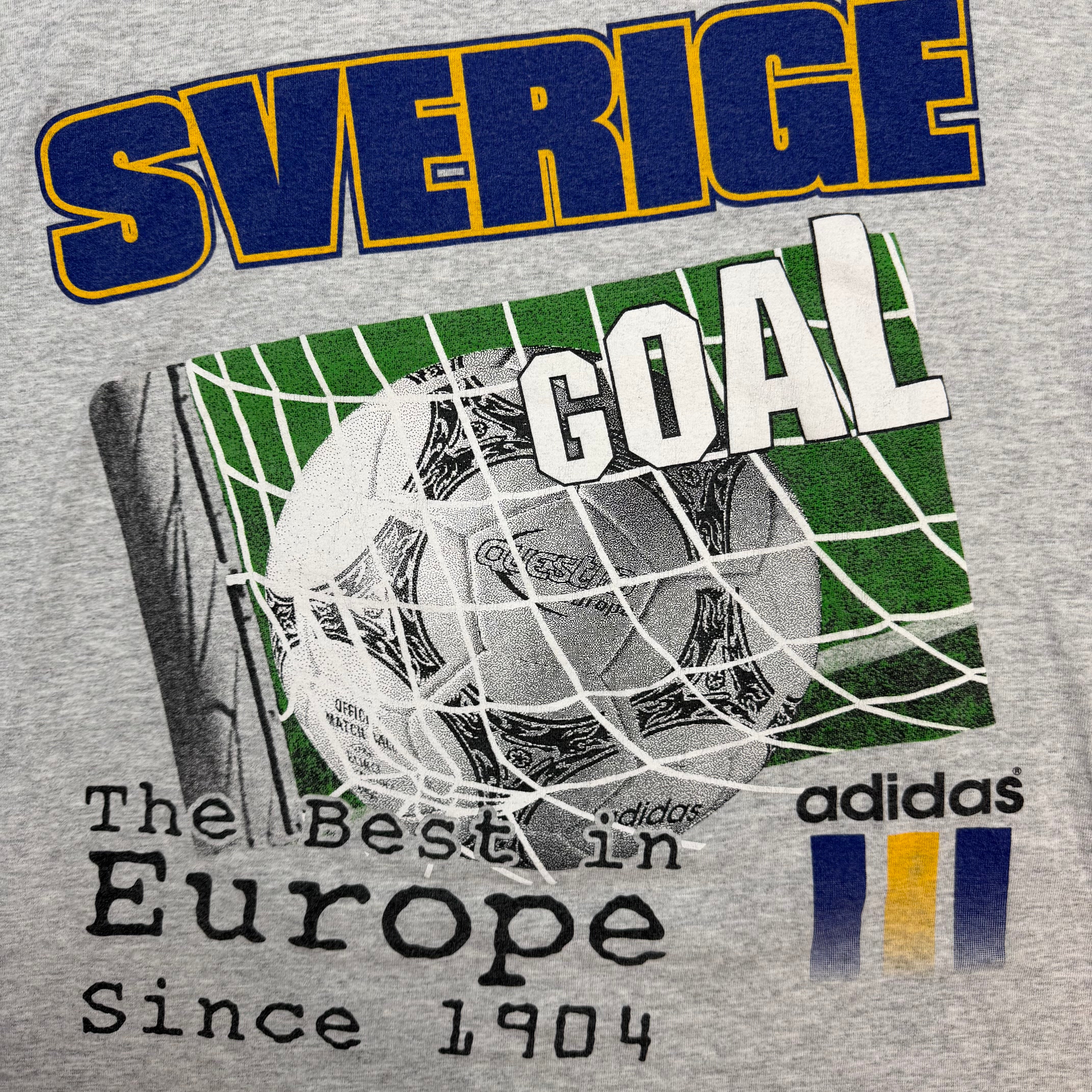 Vintage Adidas Sweden Soccer Tee Grey