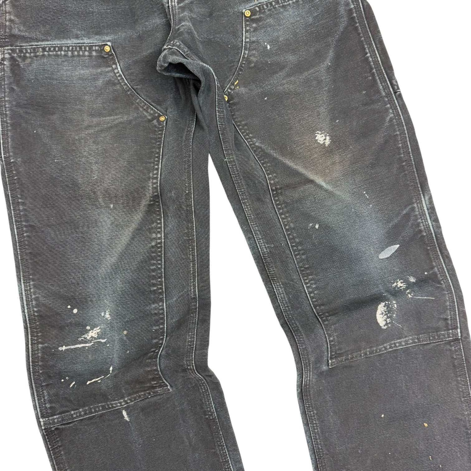 Vintage Carhartt Double Knee Pants Paint Splatter Black