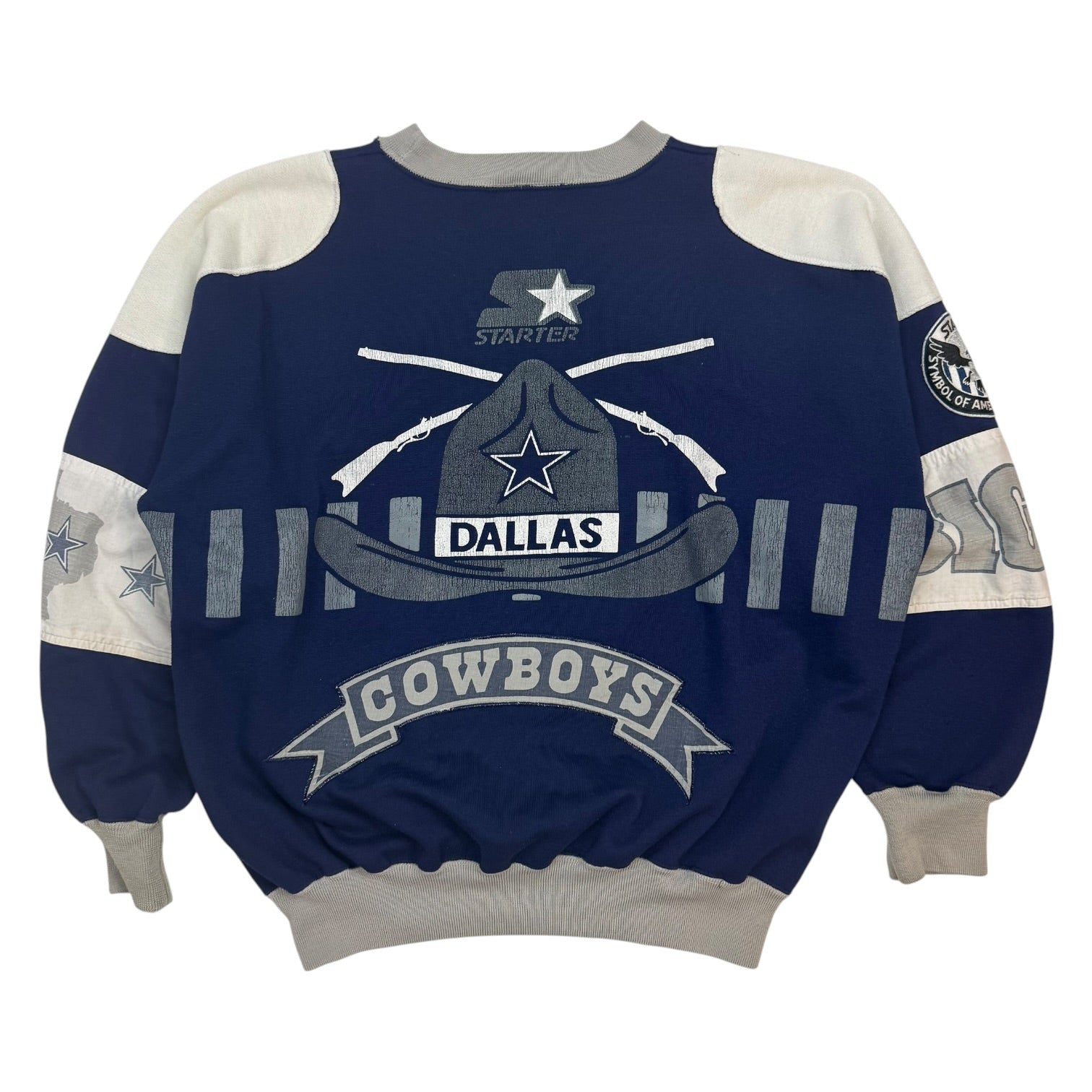 Vintage Starter Dallas Cowboys Crewneck Blue/Grey
