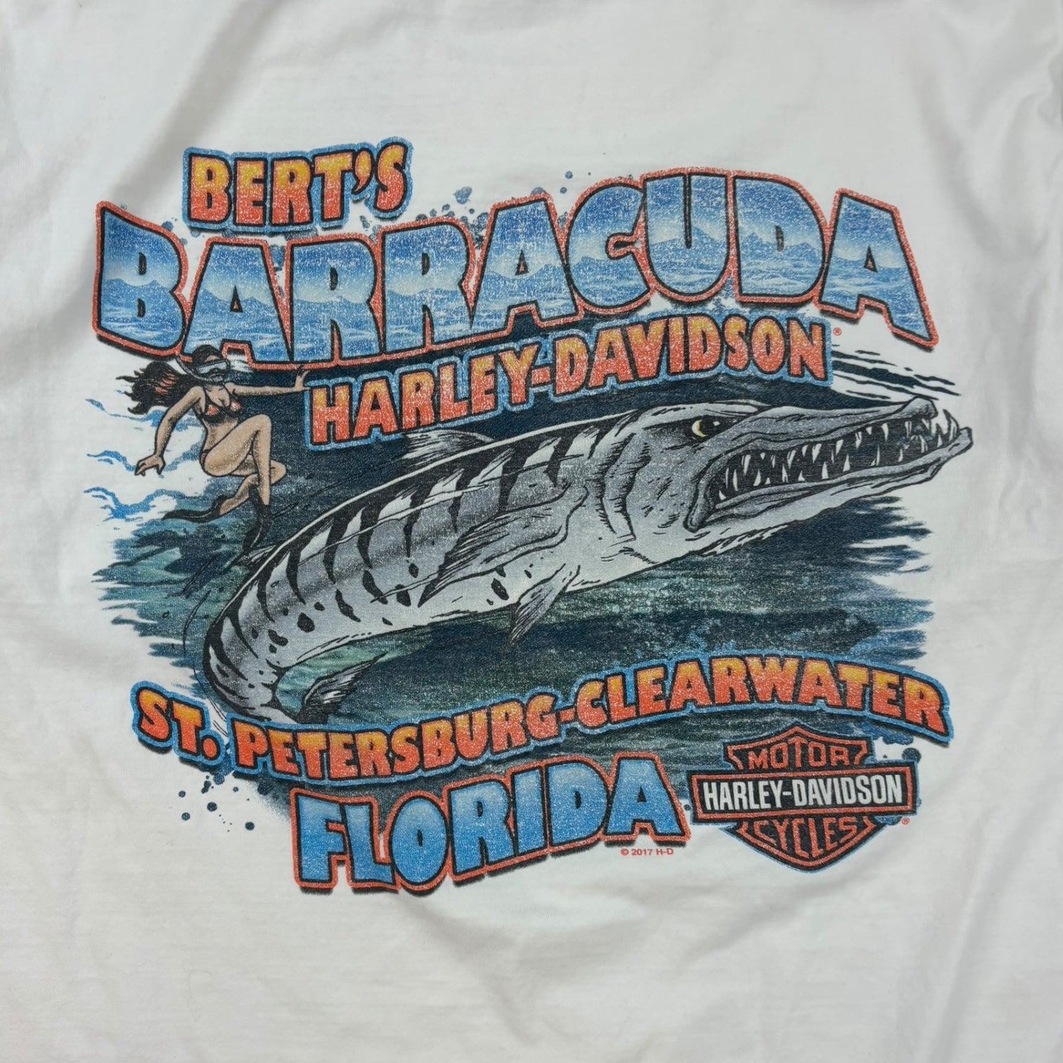 Vintage 2008 Harley Davidson Clearwater Florida T-Shirt White