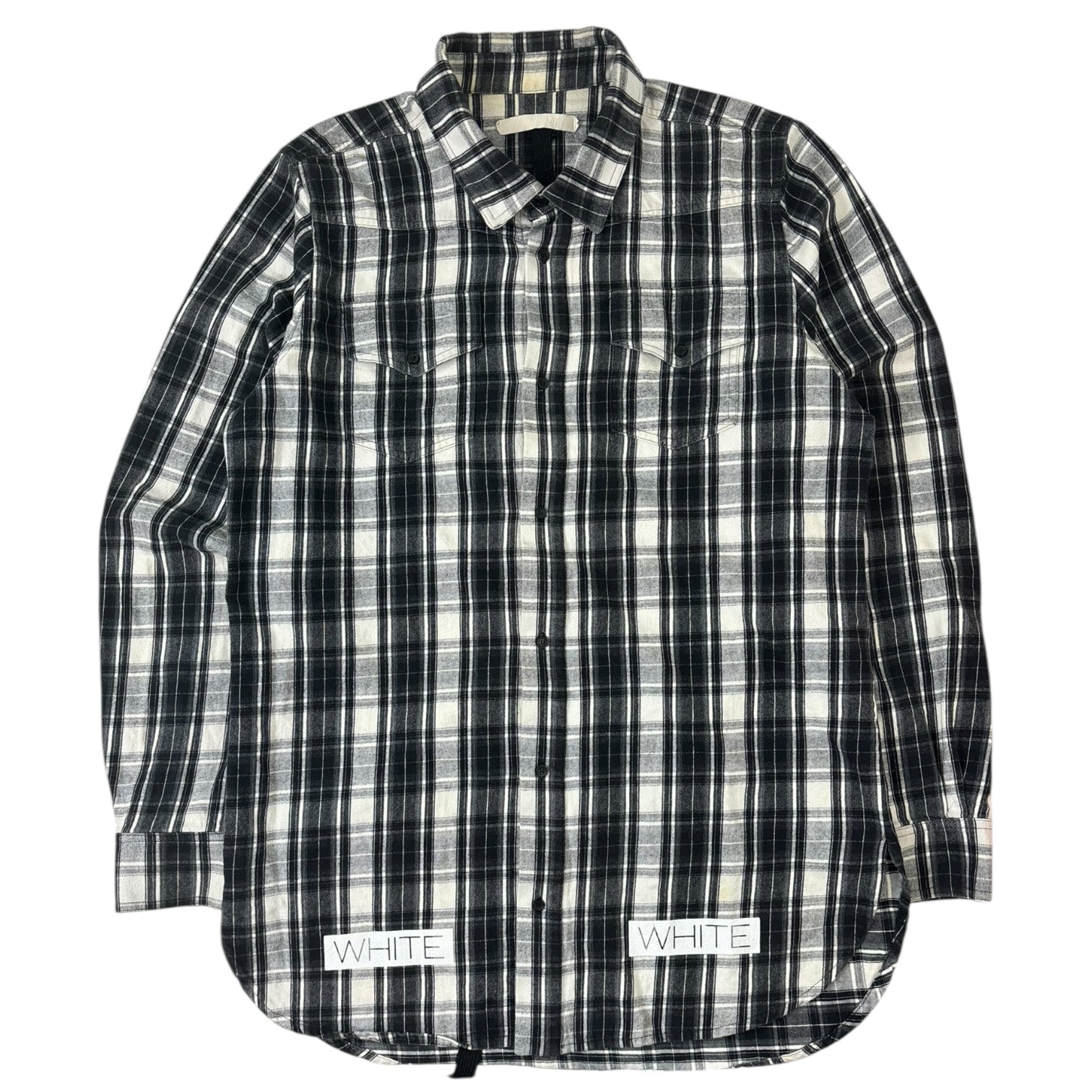 Off-White SS16 Checkered Flannel Shirt Black