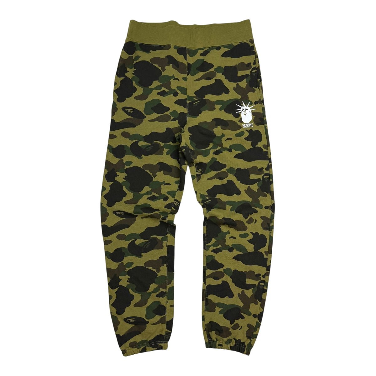 A Bathing Ape BAPE NYC 1st Camo Sweatpants Green