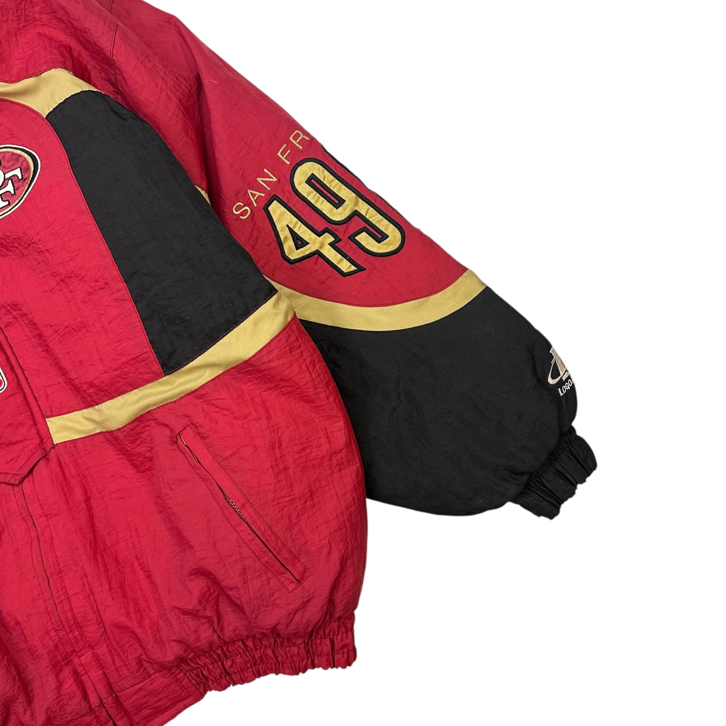 Vintage Logo 7 San Francisco 49ers Anorak Jacket Red/Black