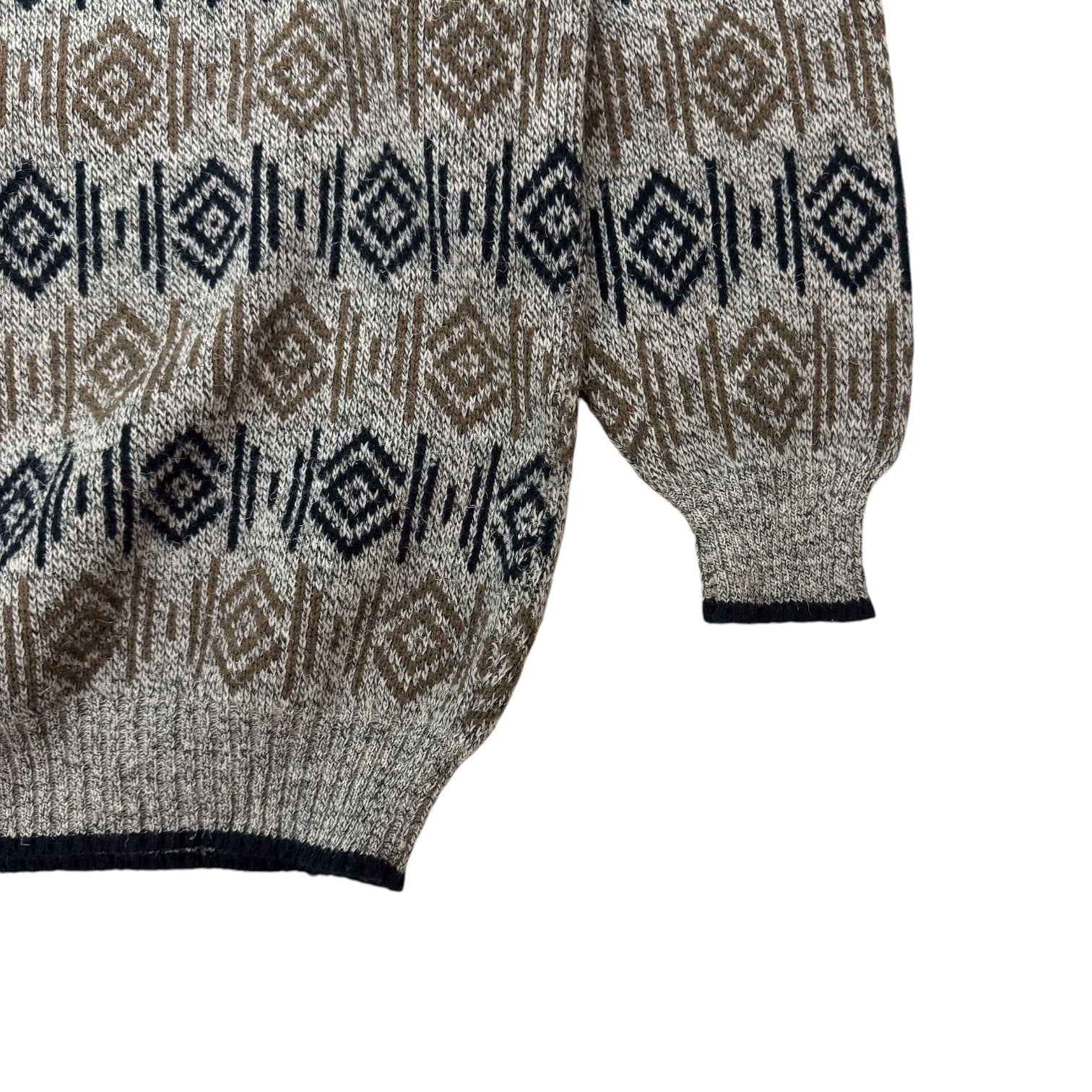 Vintage Diamond Knit Sweater Brown/Black