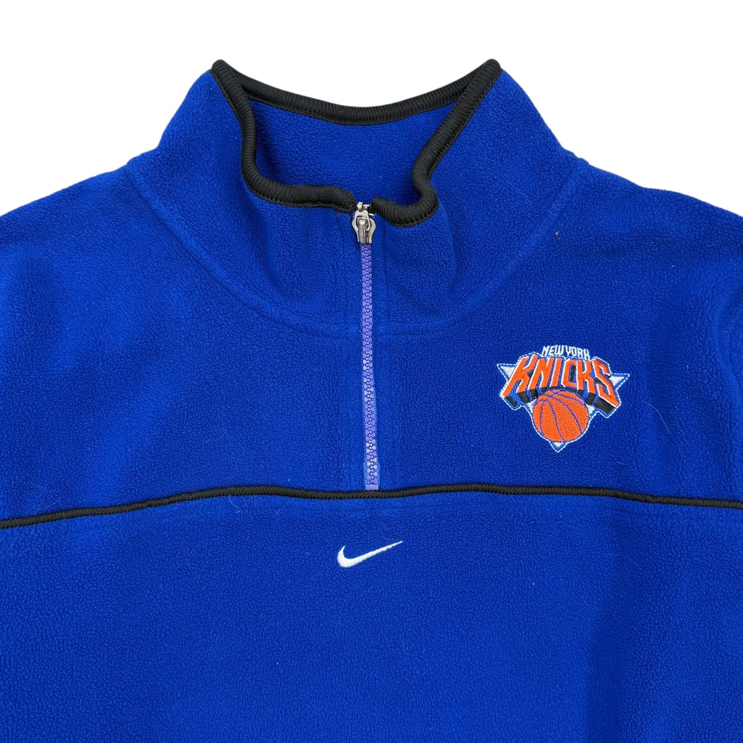 Vintage Youth Nike Teams New York Knicks Quarter Zip Sweater Blue