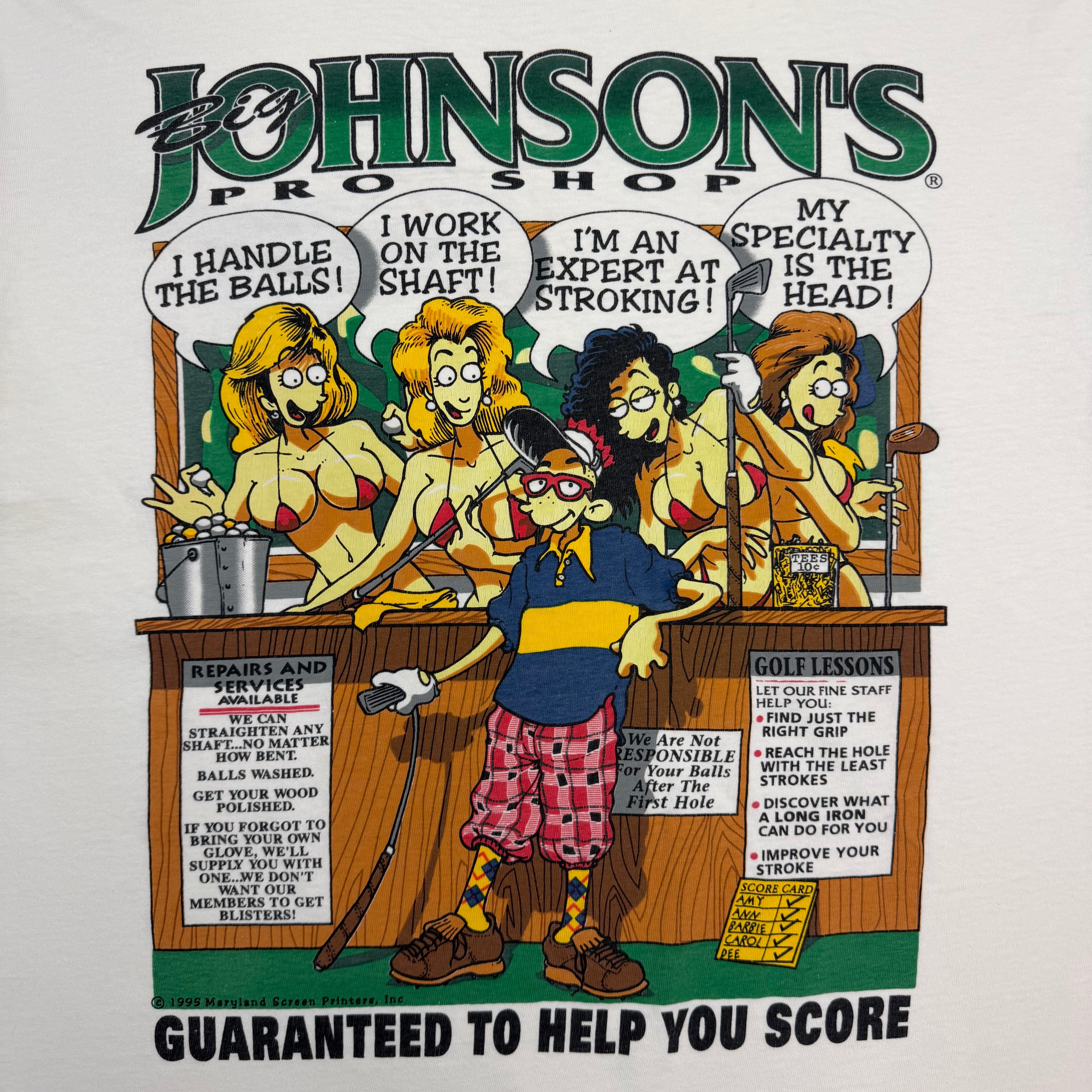 Vintage Big Johnsons Pro Shop Golf Tee White