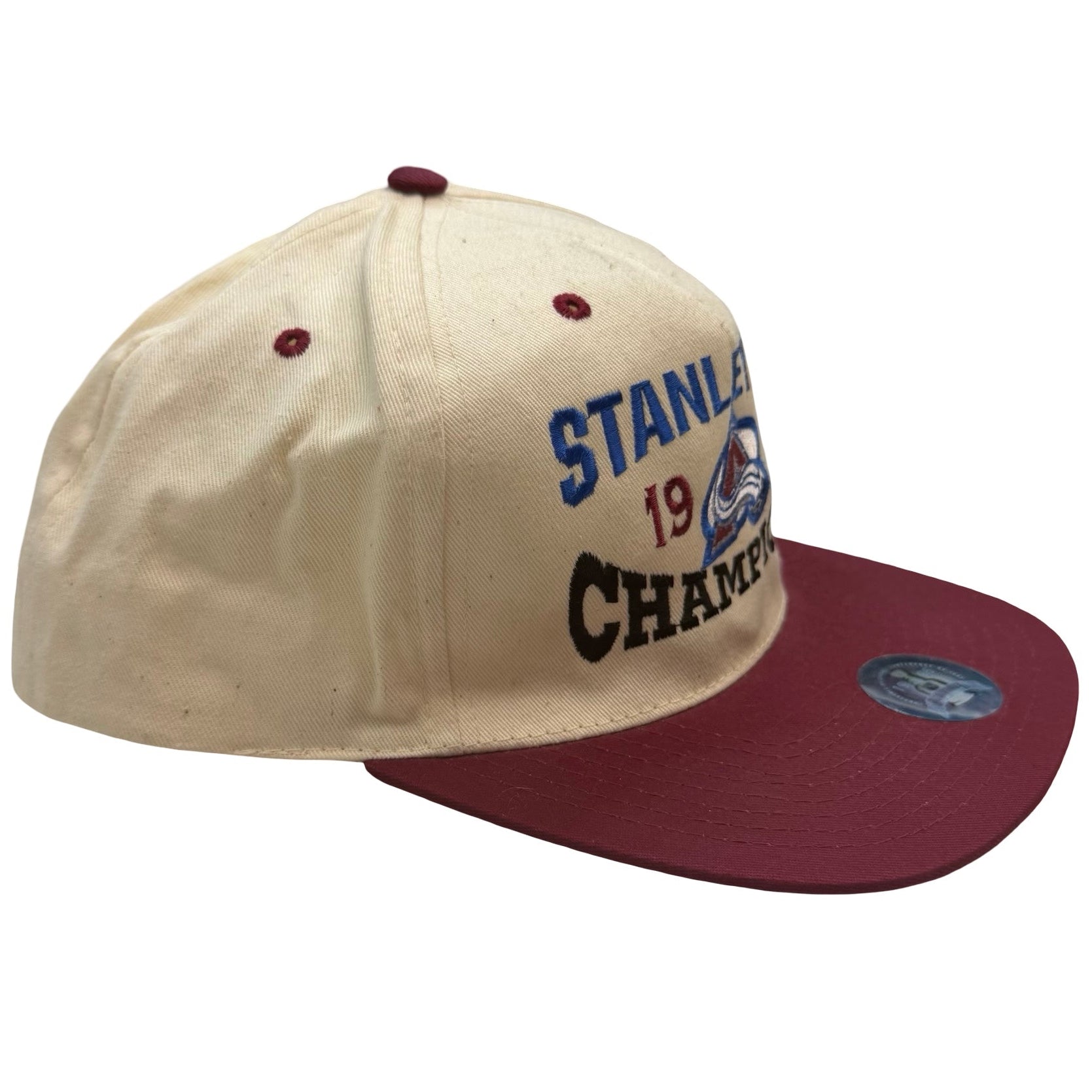1996 Colorado Avalanche Stanley Cup Champions Snapback Hat Cream/Burgundy