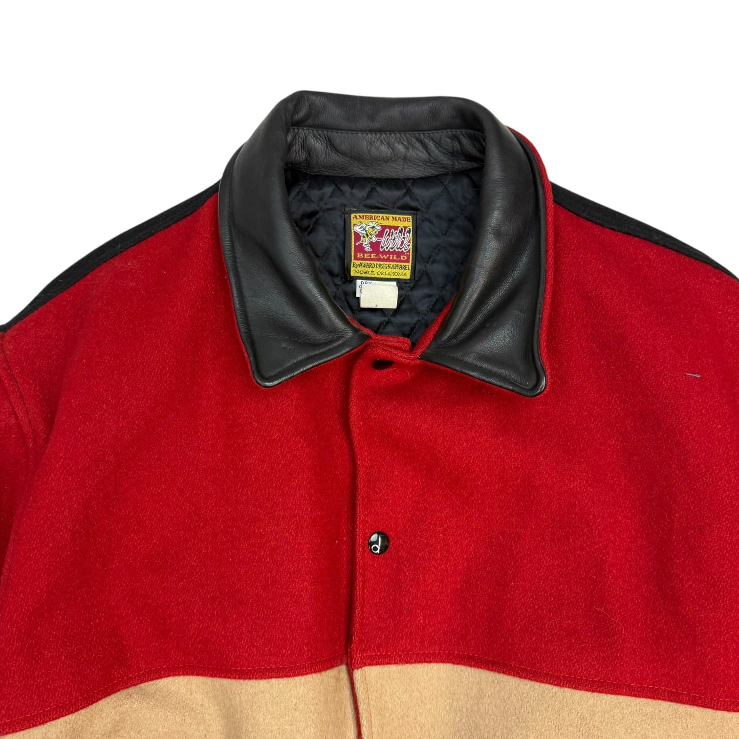Vintage Bee-Wild Wool Bomber Jacket Red/Tan