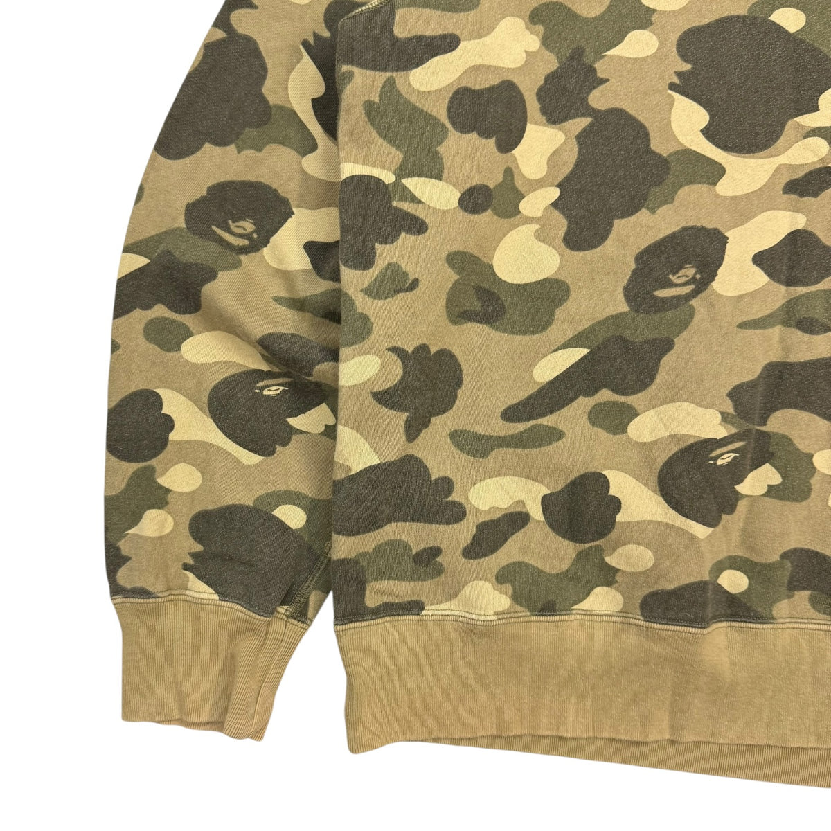 A Bathing Ape Bape 1st Camo Head Crewneck Green Camo