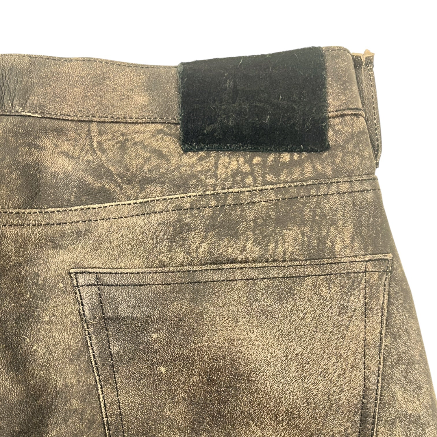 Stussy Distressed Leather Big Ol’ Jean Brown