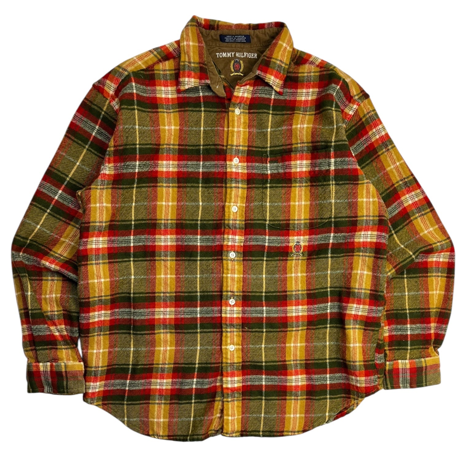 Vintage Tommy Hilfiger Wool Flannel Shirt Moldy Orange