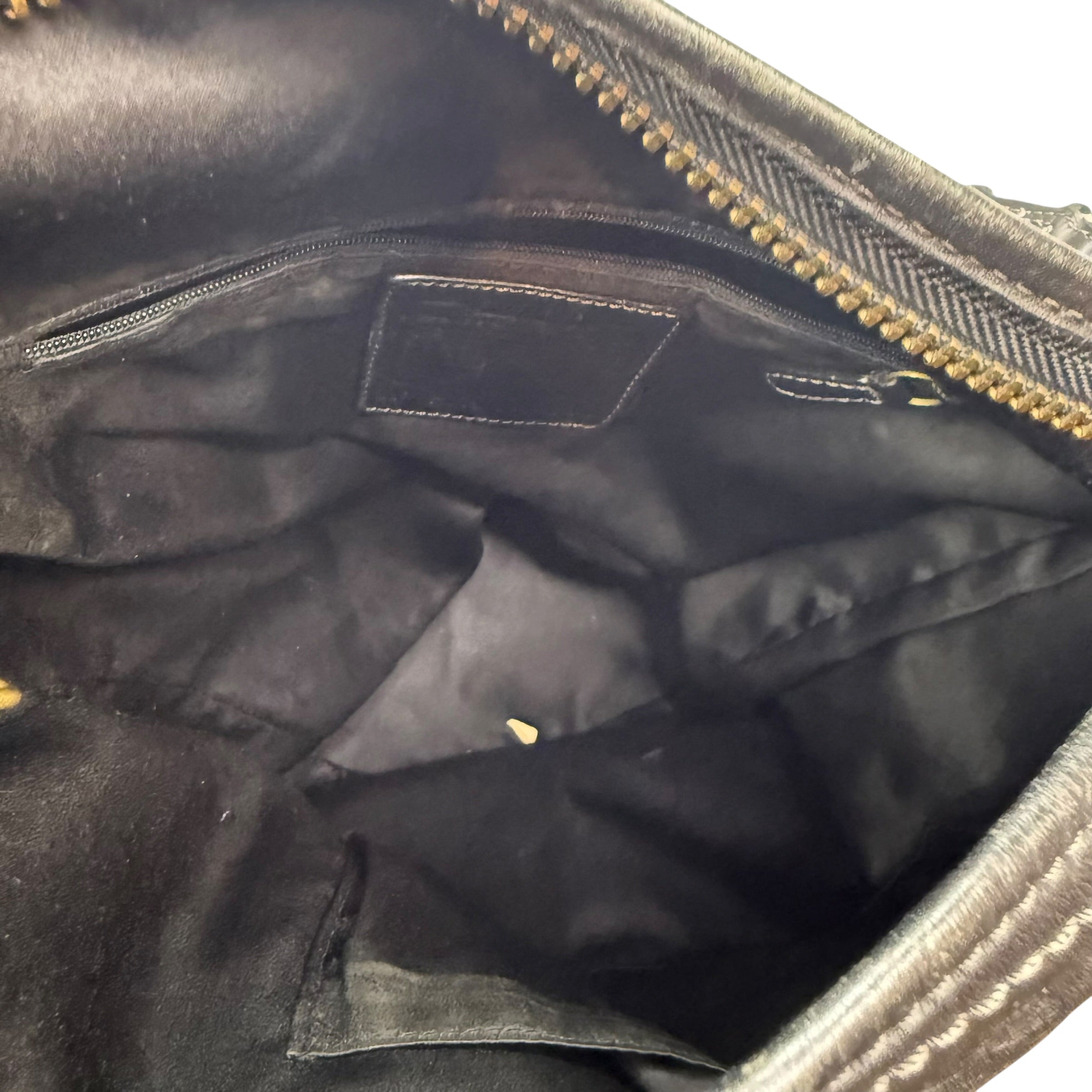 (W) Vintage Coach Bleecker Signature Jacquard Bucket Bag Black