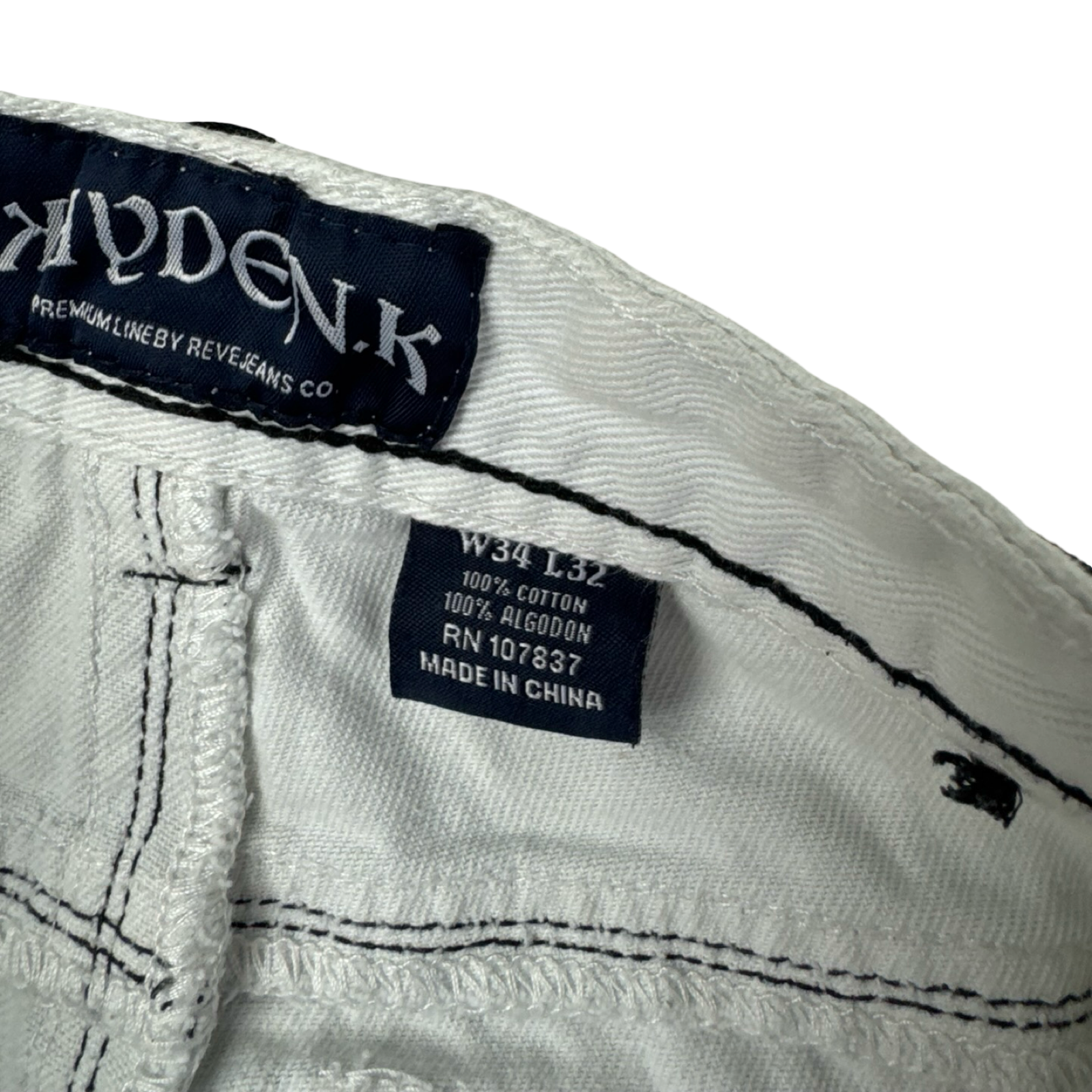 Vintage Y2K Reve Jeans. Contrast Gothic Denim Bottoms White