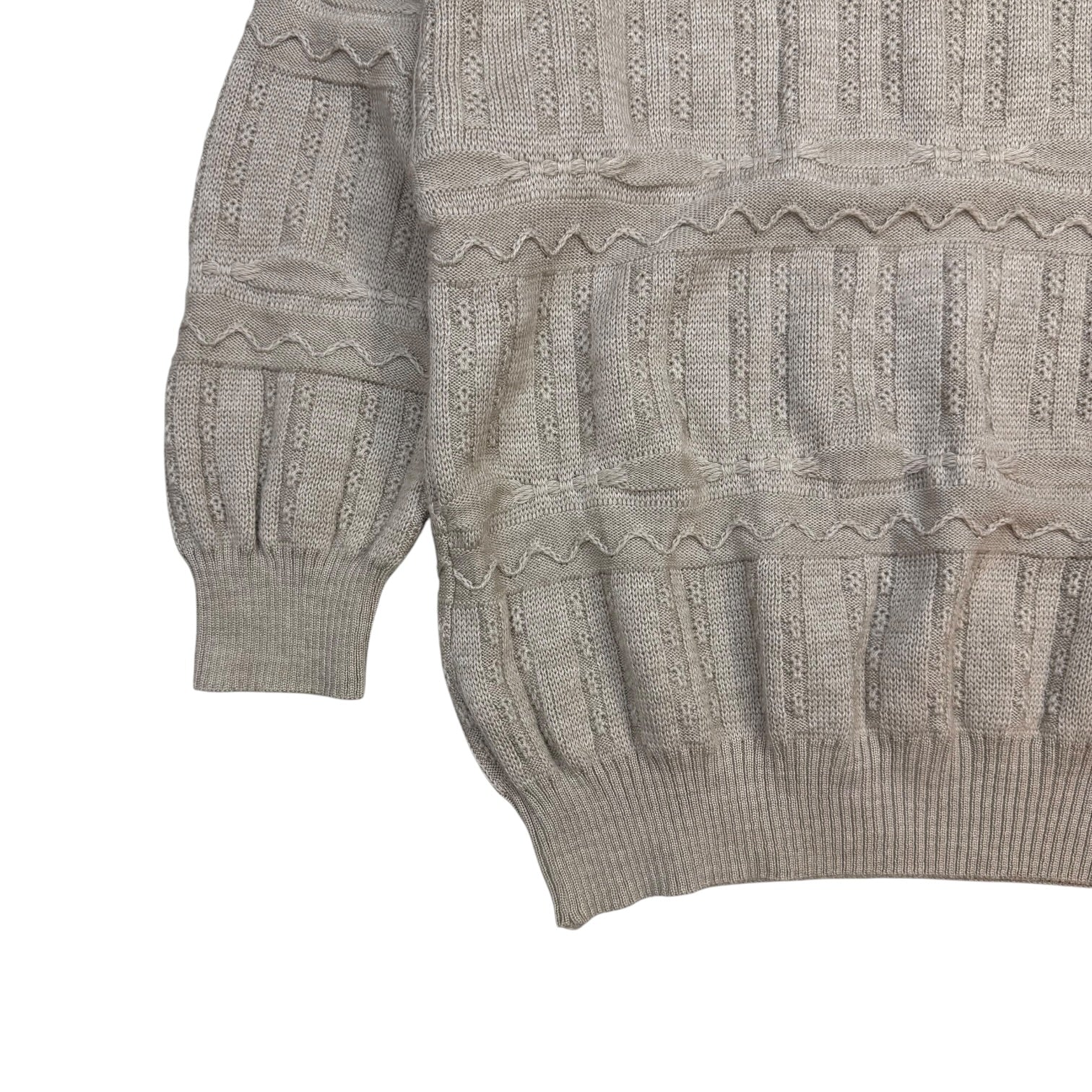 Vintage Rapp Knitwear 3D Knit Sweater White