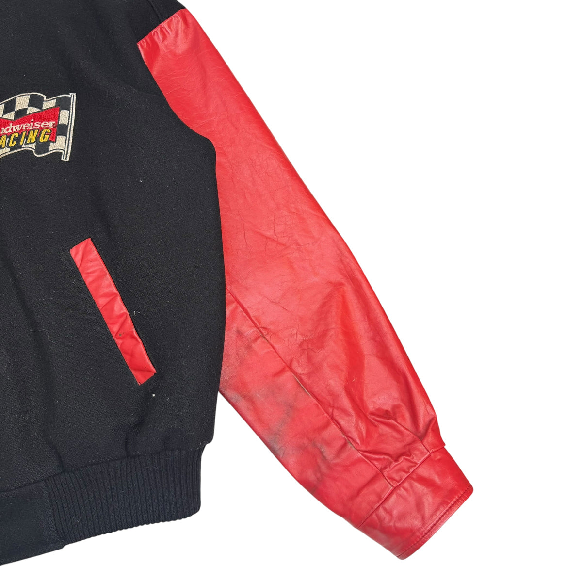 Vintage Budweiser Racing Varsity Jacket Black/Red