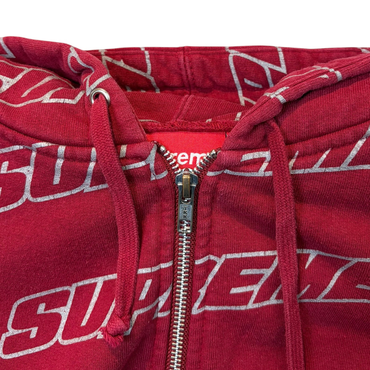 Supreme SS18 Repeat Zip-Up Hoodie Cardinal Red