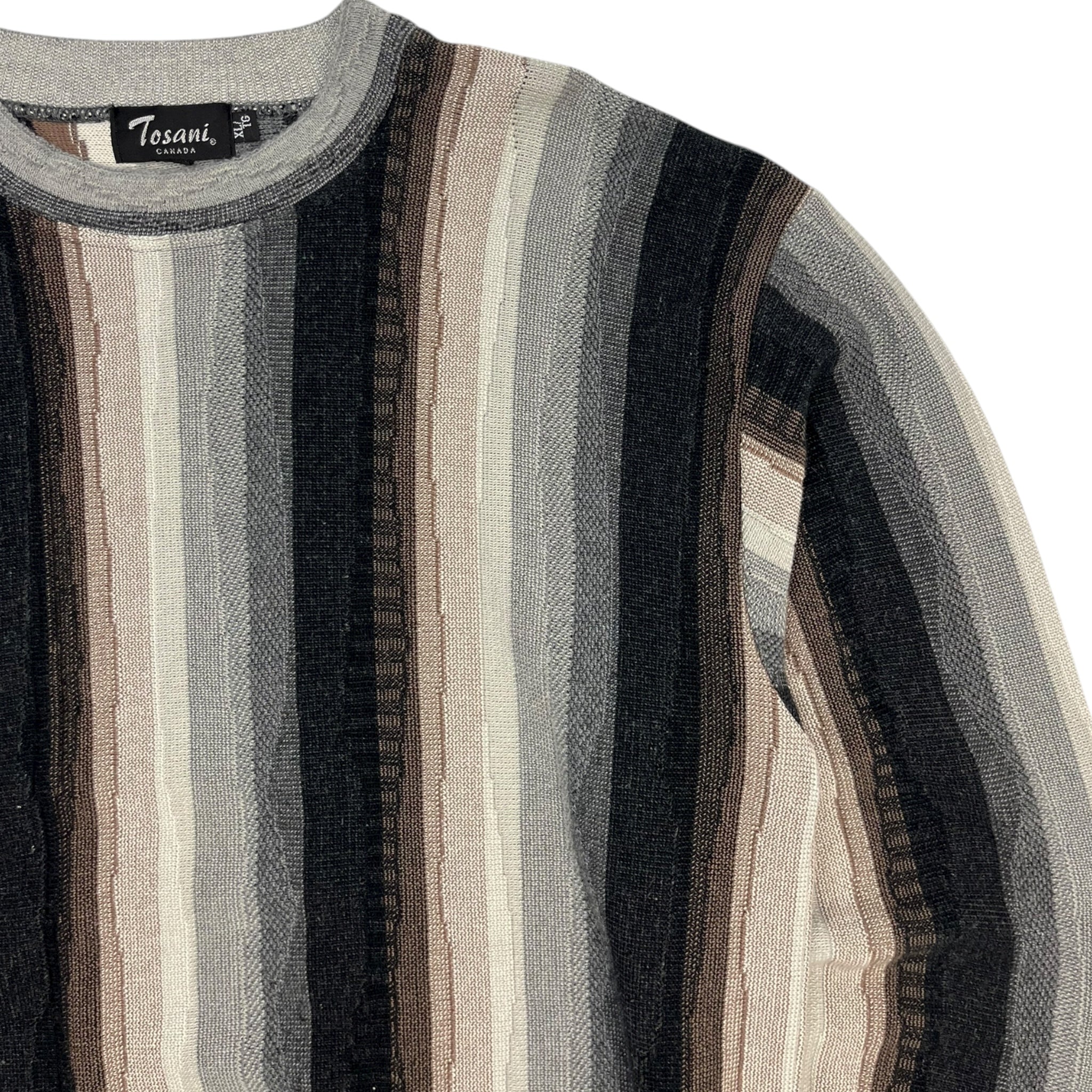 Vintage Tosani Vertical Pattern Knit Mocha/Grey