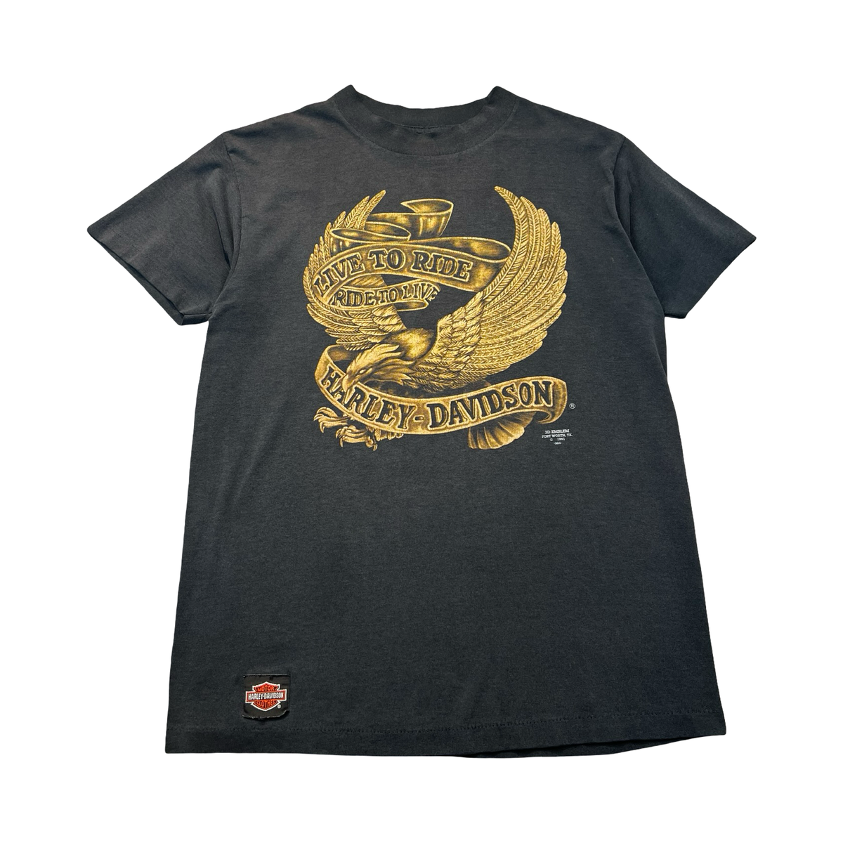 1991 Harley Davidson Montreal Skyline 3D Emblem T-Shirt