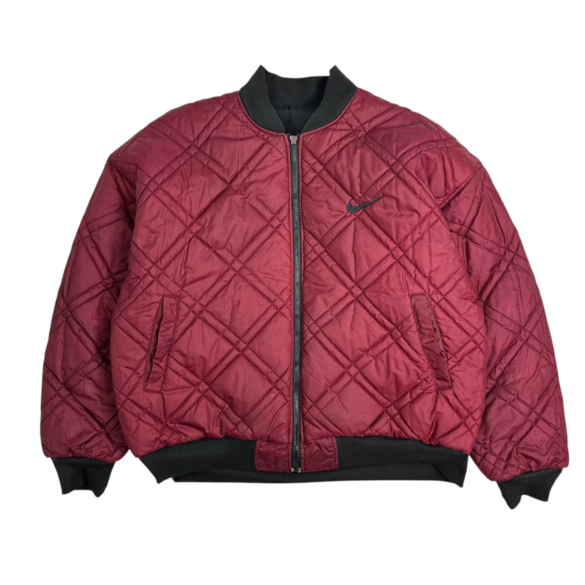Vintage Nike Reversible Quilted Jacket Maroon/Black
