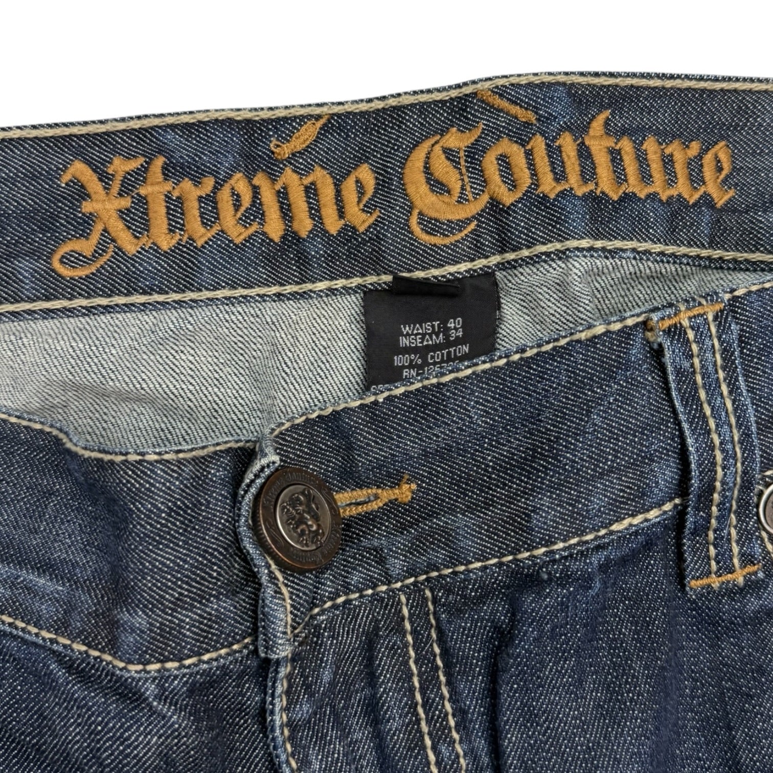 Vintage Y2K Xtreme Couture Denim Jeans Washed Navy