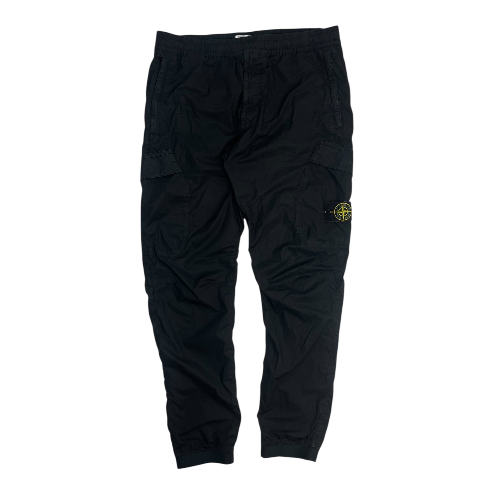 Stone Island Compass Patch Cargo Joggers Black