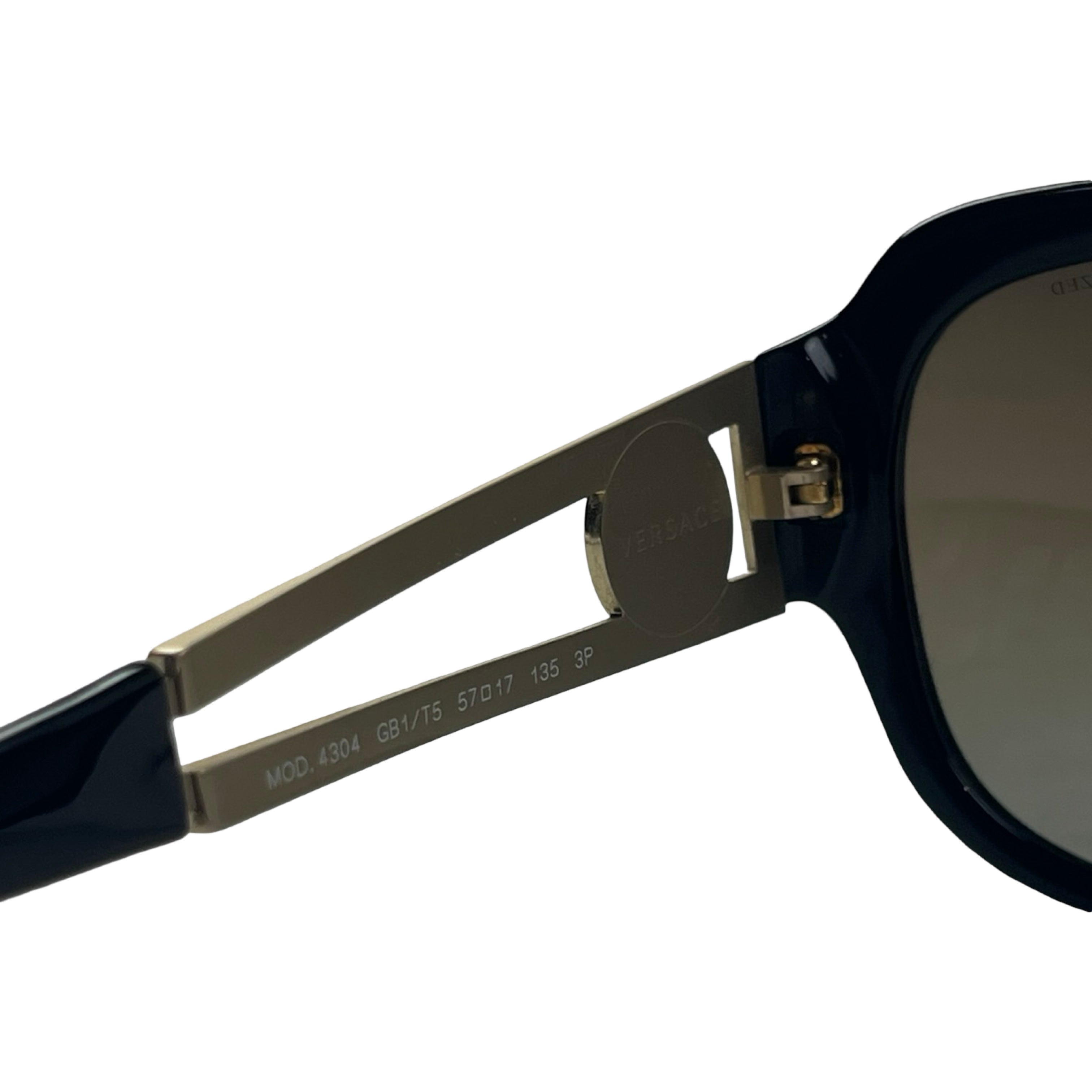 (W) Versace 4304 Round Frame Metal Arm Sunglasses