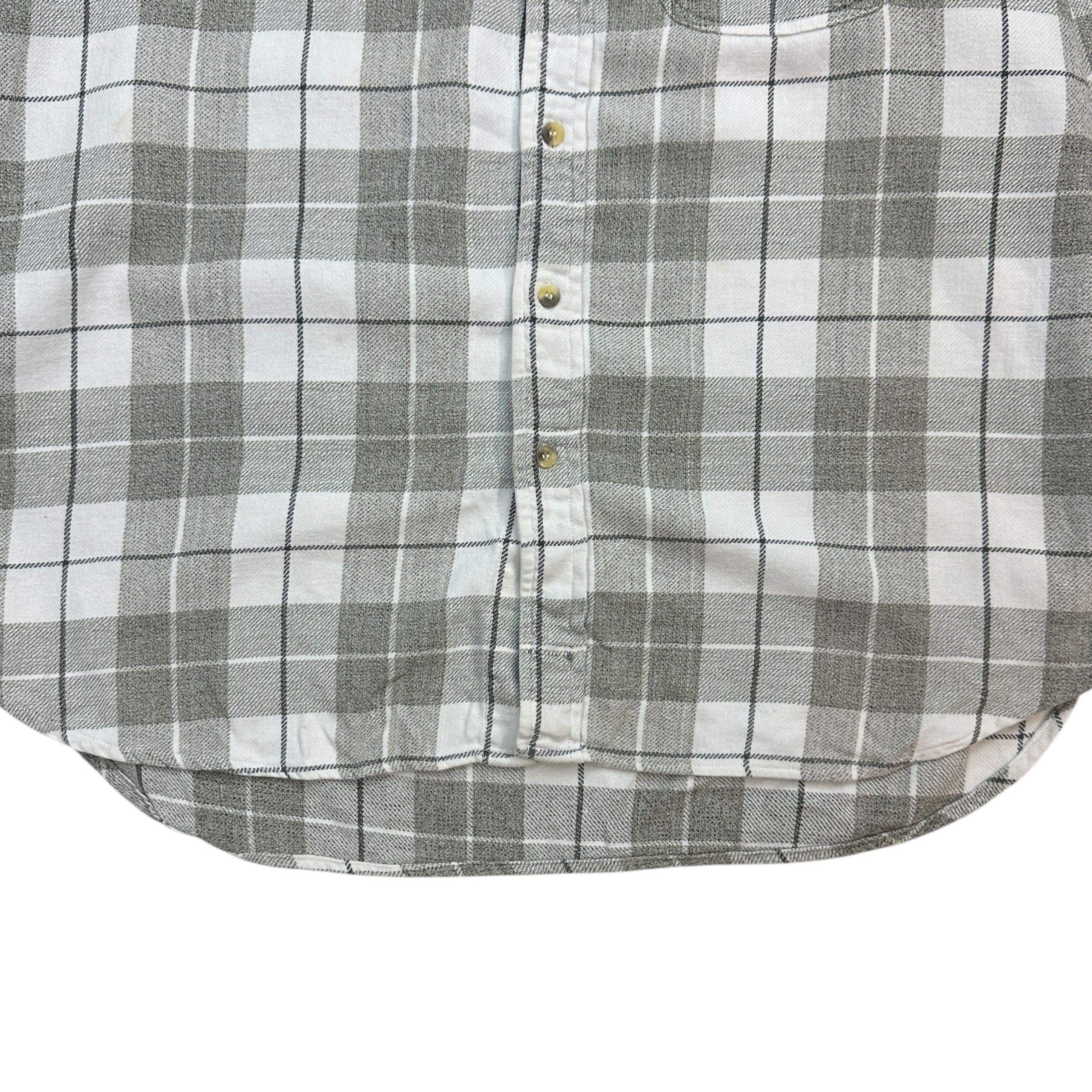 Vintage Plaid Button Up Shirt Grey/White