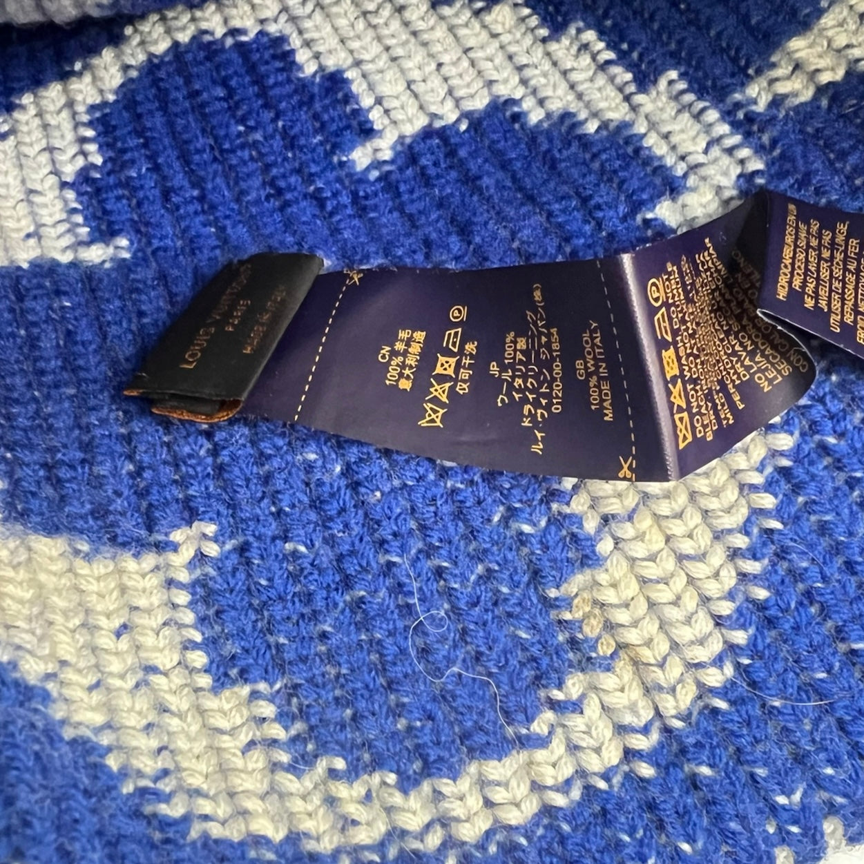 Louis Vuitton Rib Flower Knit Beanie Blue/White
