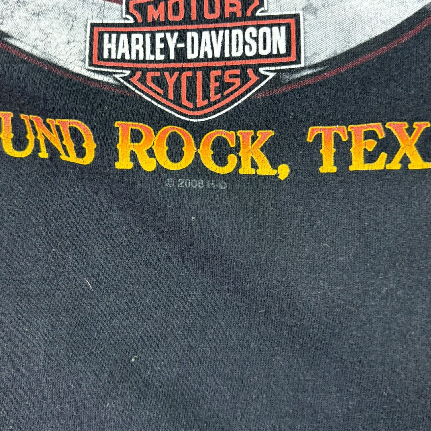 Vintage 2008 Harley Davidson of Round Rock, TX T-Shirt Black