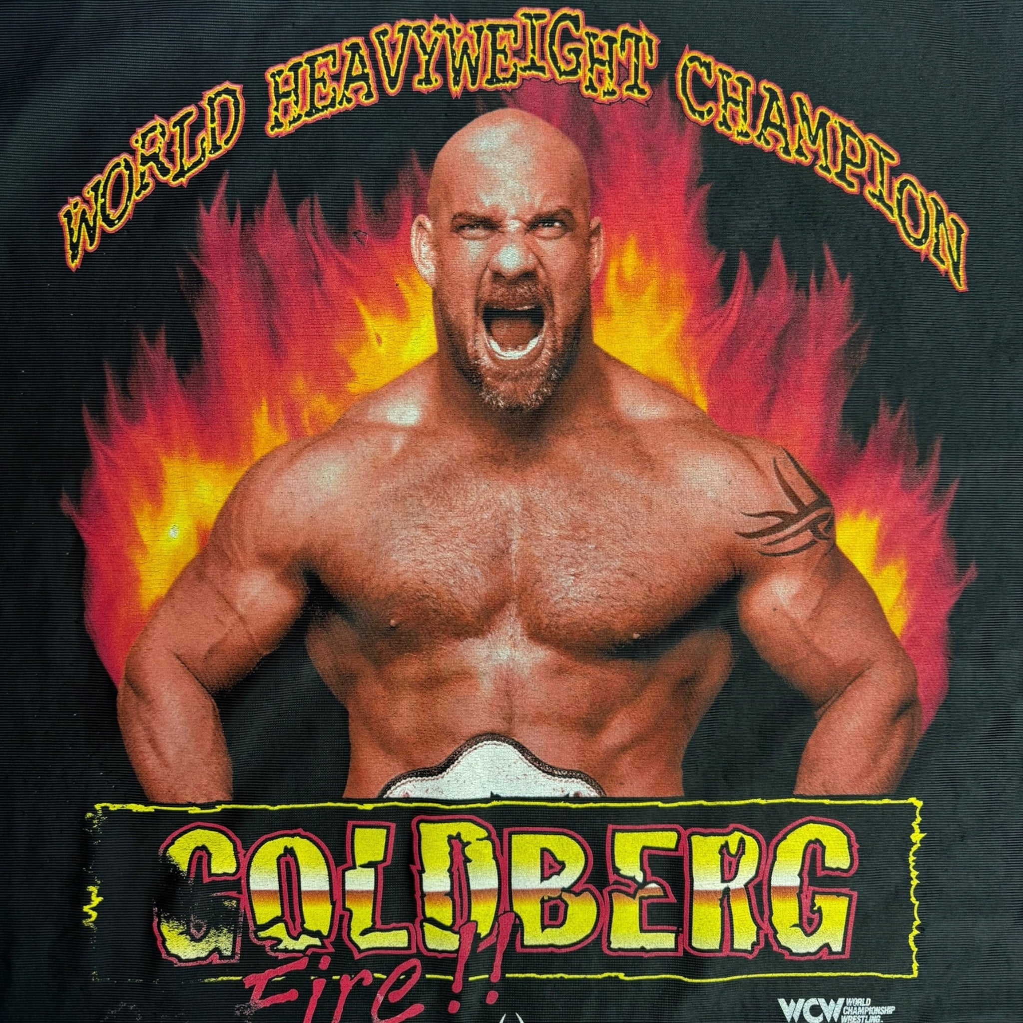 1998 Goldberg On Fire WCW Jersey T-Shirt