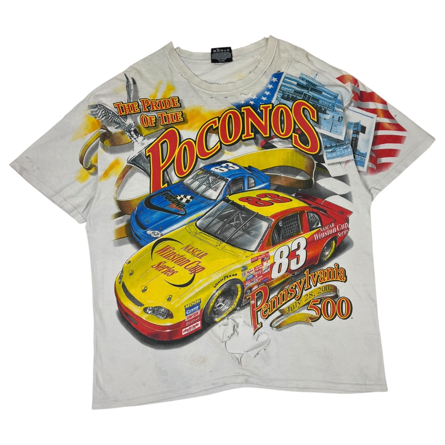 Vintage 2002 Nascar Pocono 500 T-Shirt White