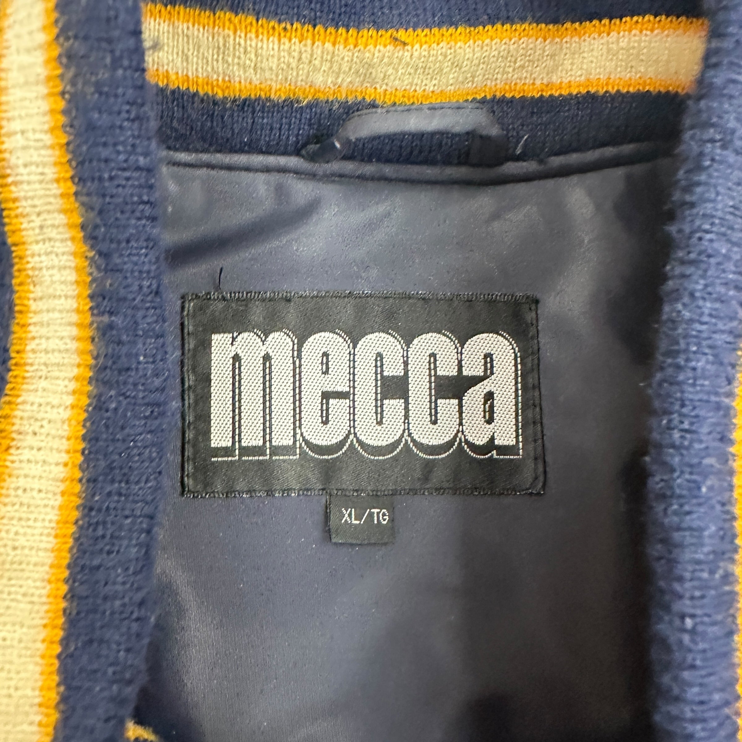 Vintage Y2K Mecca Varsity Jacket Navy/Yellow