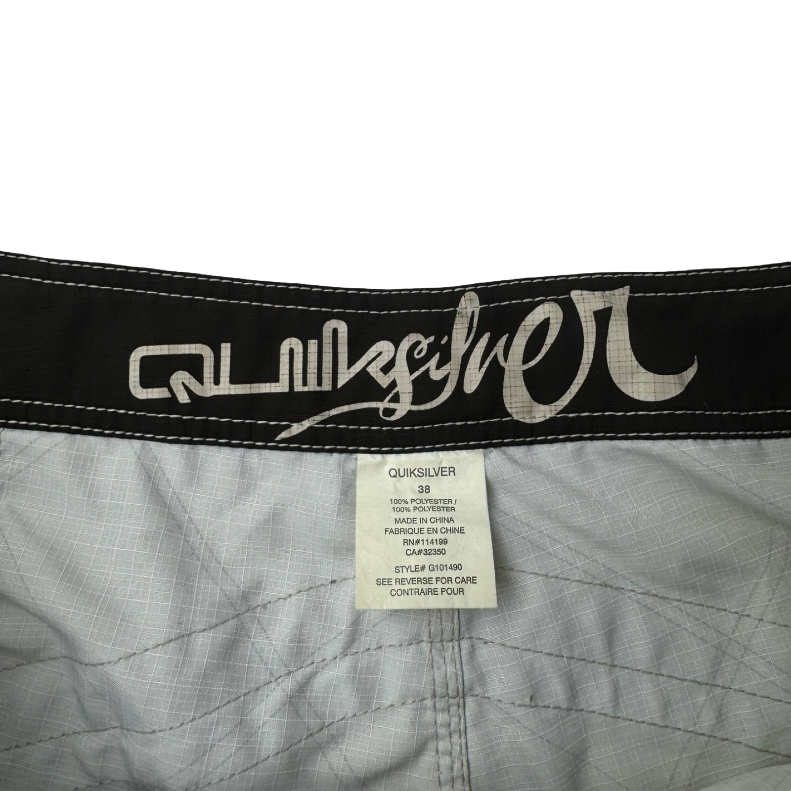 Y2K Quiksilver Embroidered Surf Board Shorts Beige
