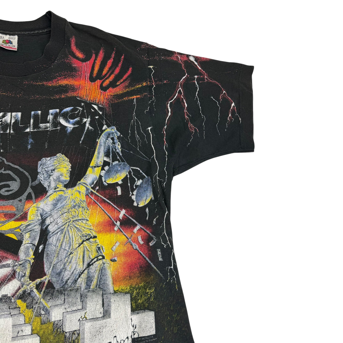 1991 Metallica Album Collage All Over Print Tee Black