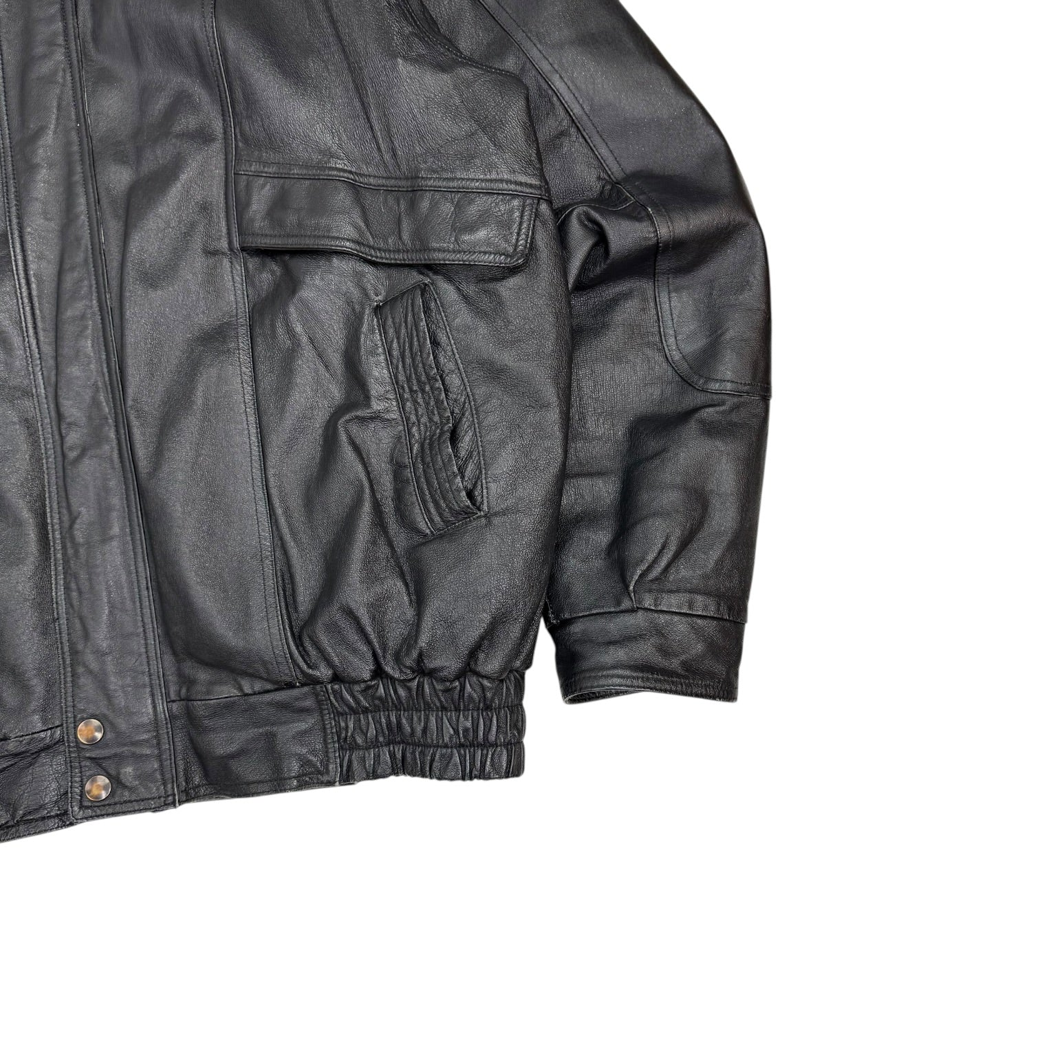 Vintage Protocol Leather Jacket Black