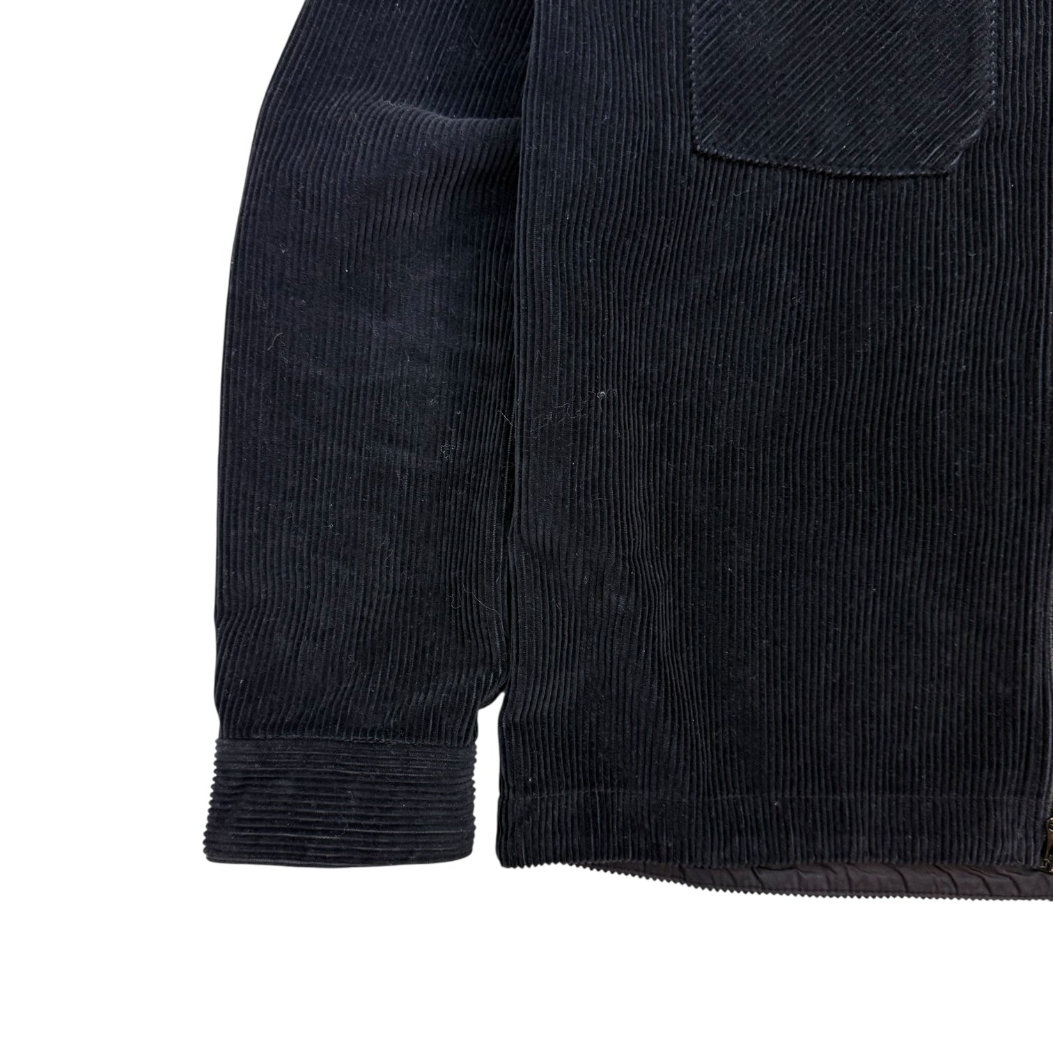 Stone Island Corduroy Zip Up Jacket Black