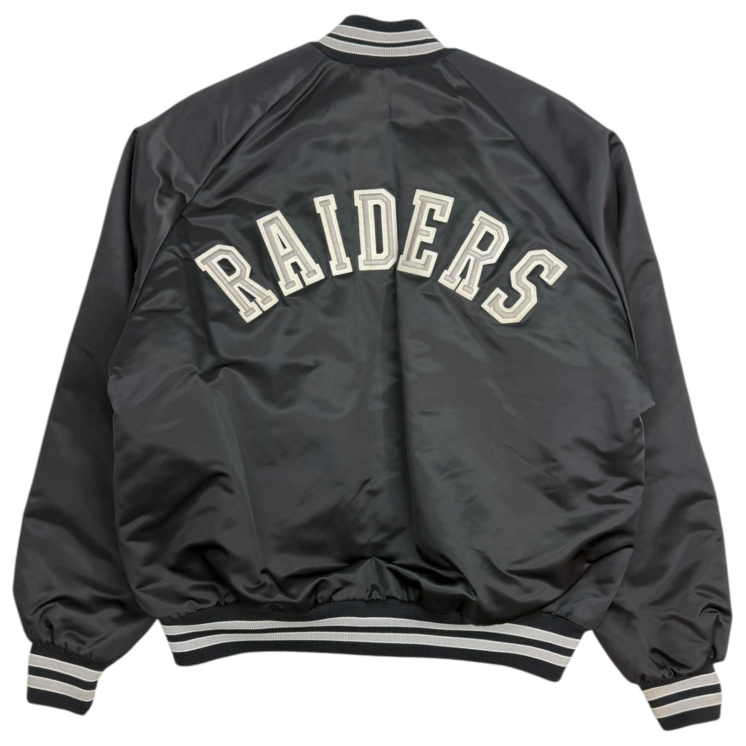 Vintage Oakland Raiders Chalkline Satin Jacket Black