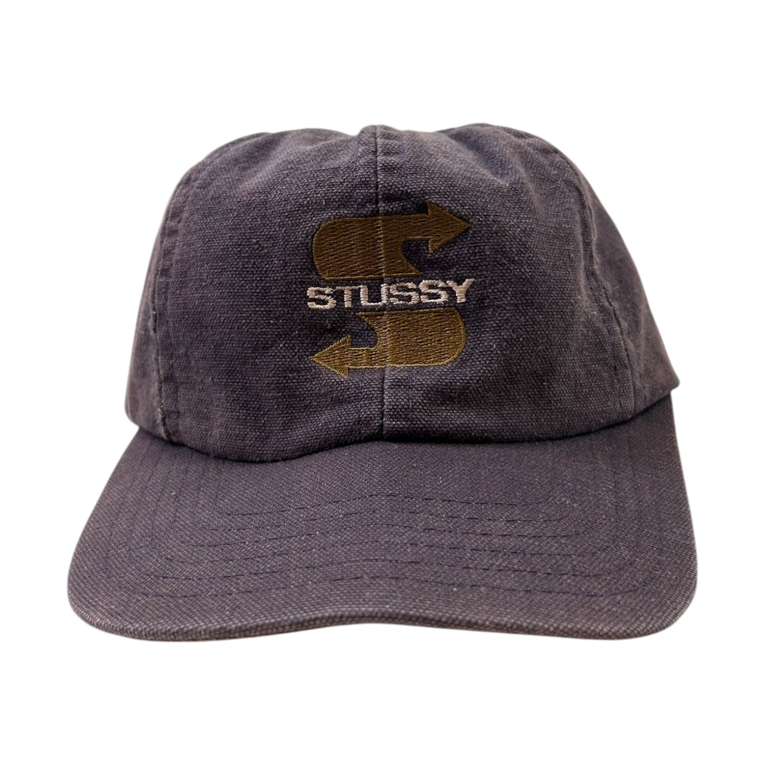 Vintage Stussy Arrow Logo StrapBack Hat Purple