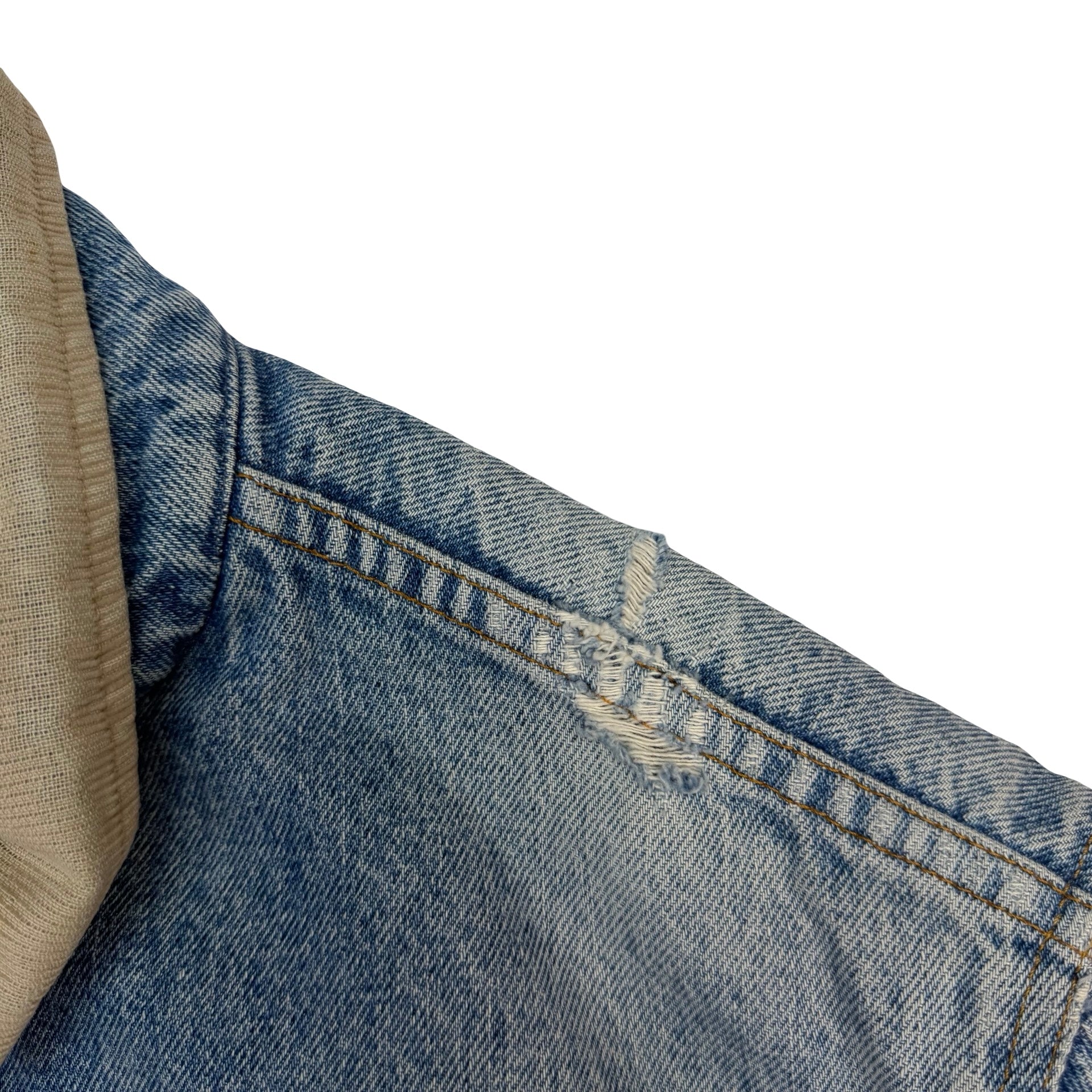 Vintage Mustang Stormrider Embroidered Denim Jacket Blue