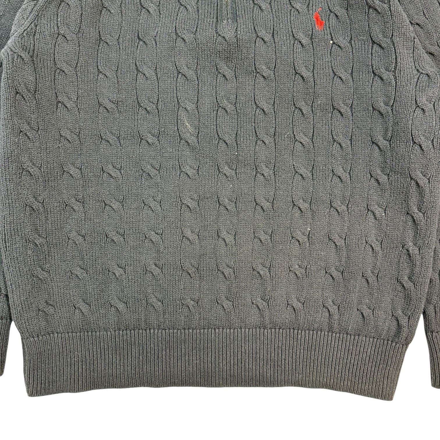 Polo Ralph Lauren Cable Knit Quarter Zip Navy Blue