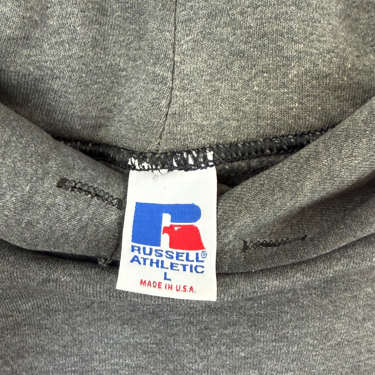 Vintage Russel Blank Hoodie Grey
