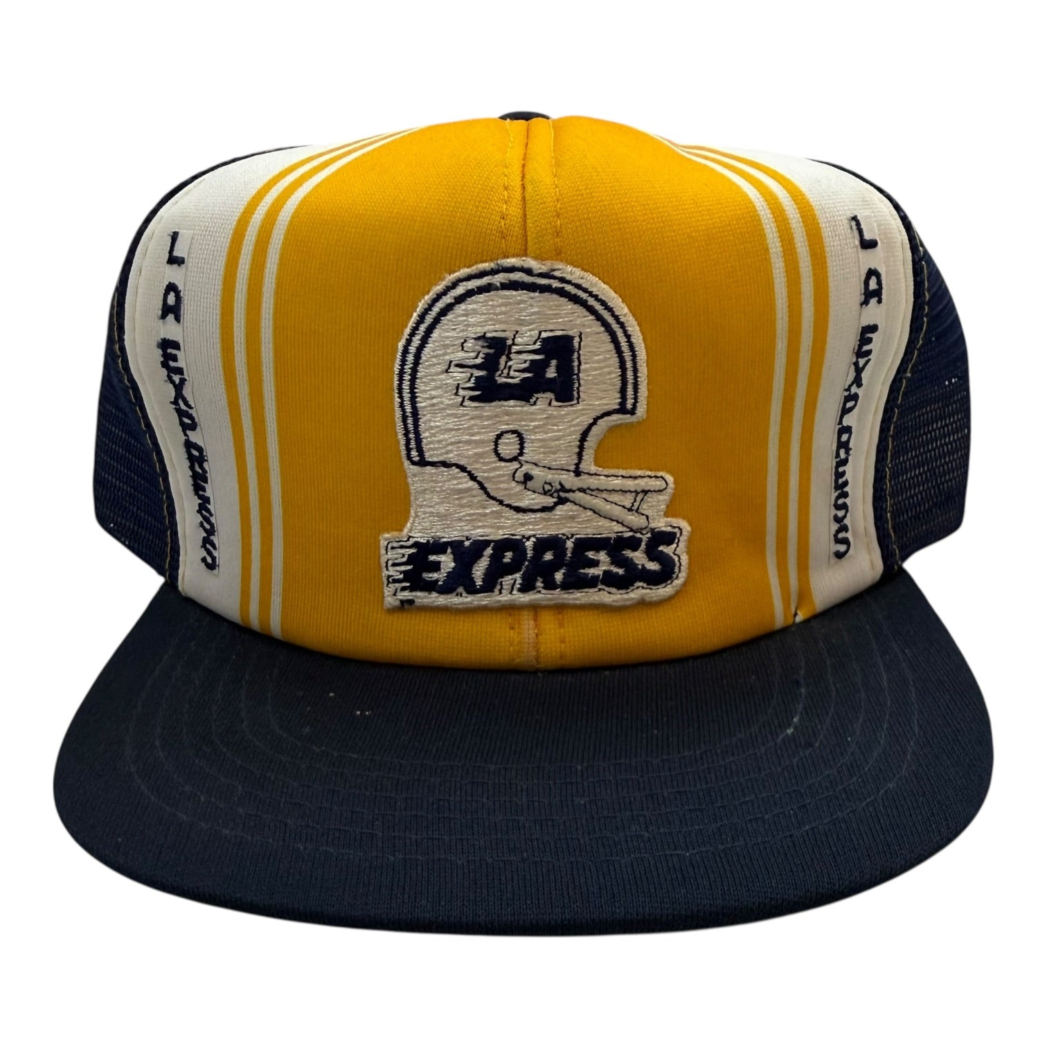 Vintage Ted Fletcher LA Express Mesh Trucker Hat Yellow/Blue