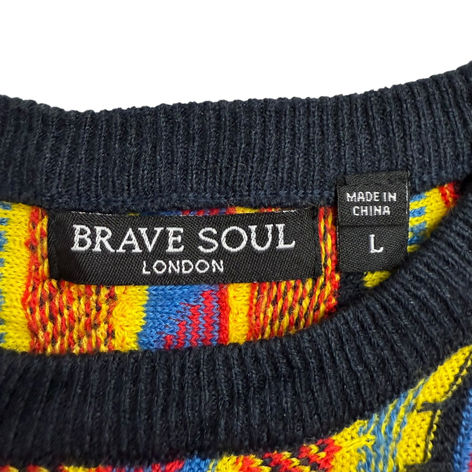 Vintage Brave Soul Coogi Style Knit Sweater