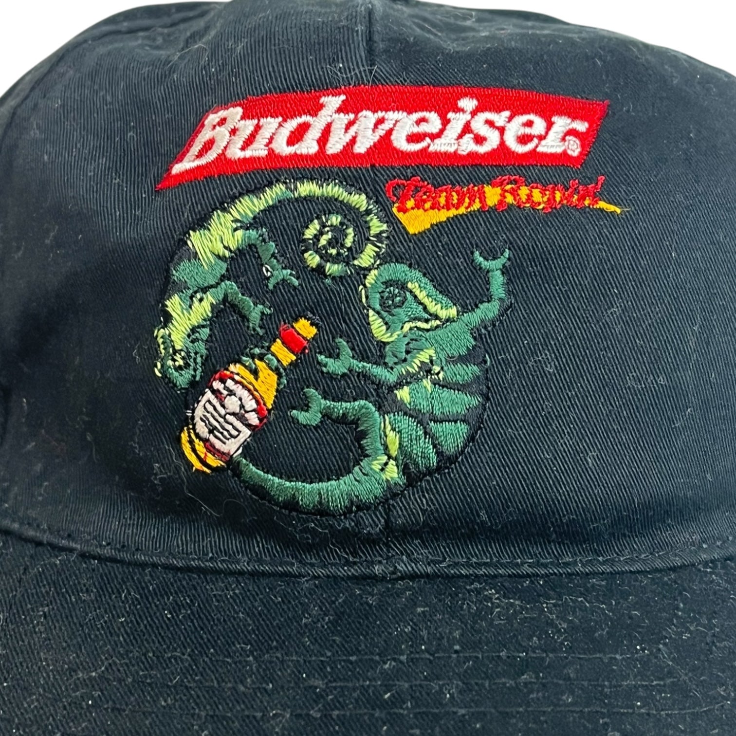 Vintage Budweiser Lizard Strap Back Black